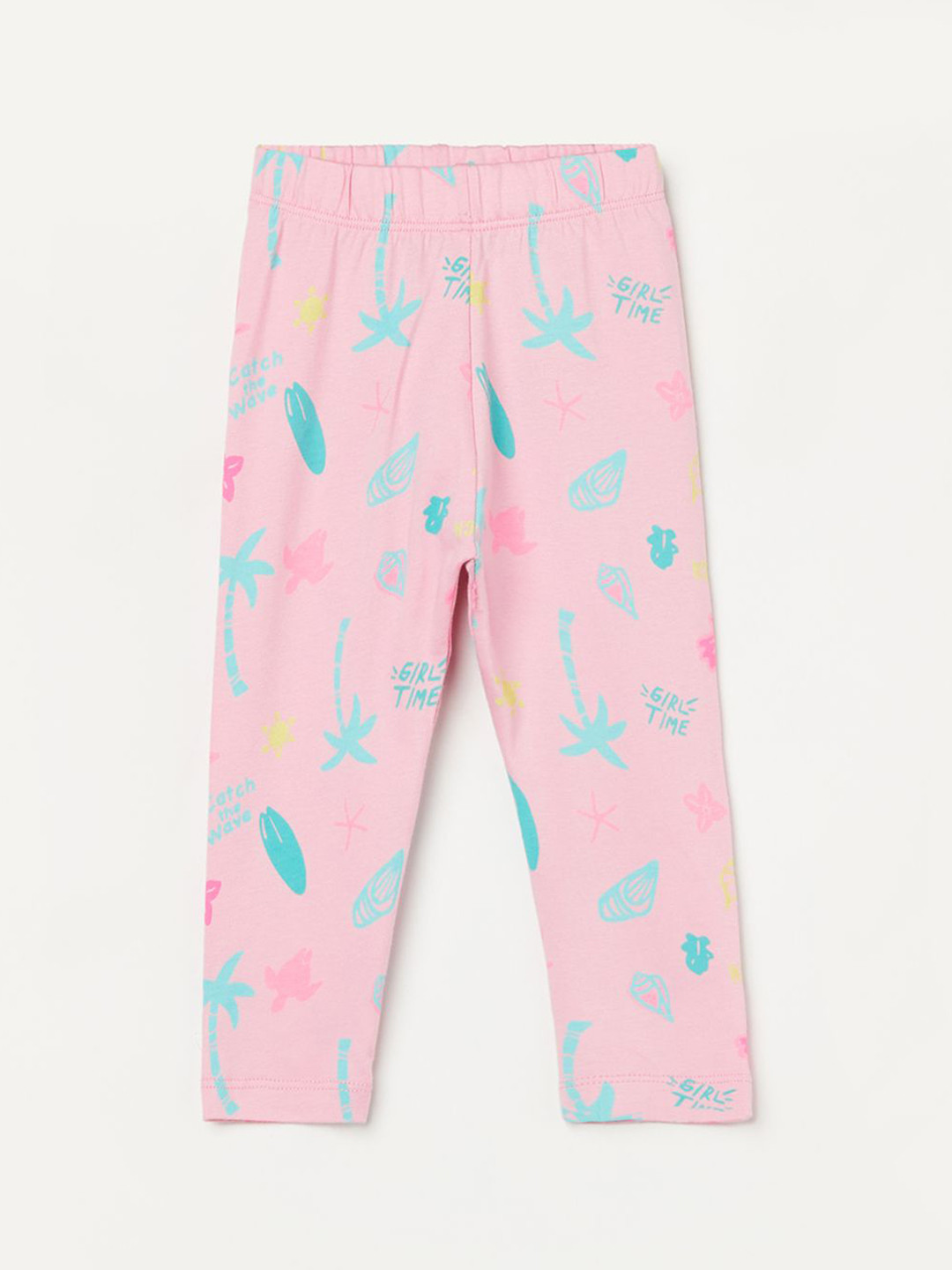 Juniors by Lifestyle Girls Printed Slim Knit Bottom Mid-Rise Churidar-Length Leggings