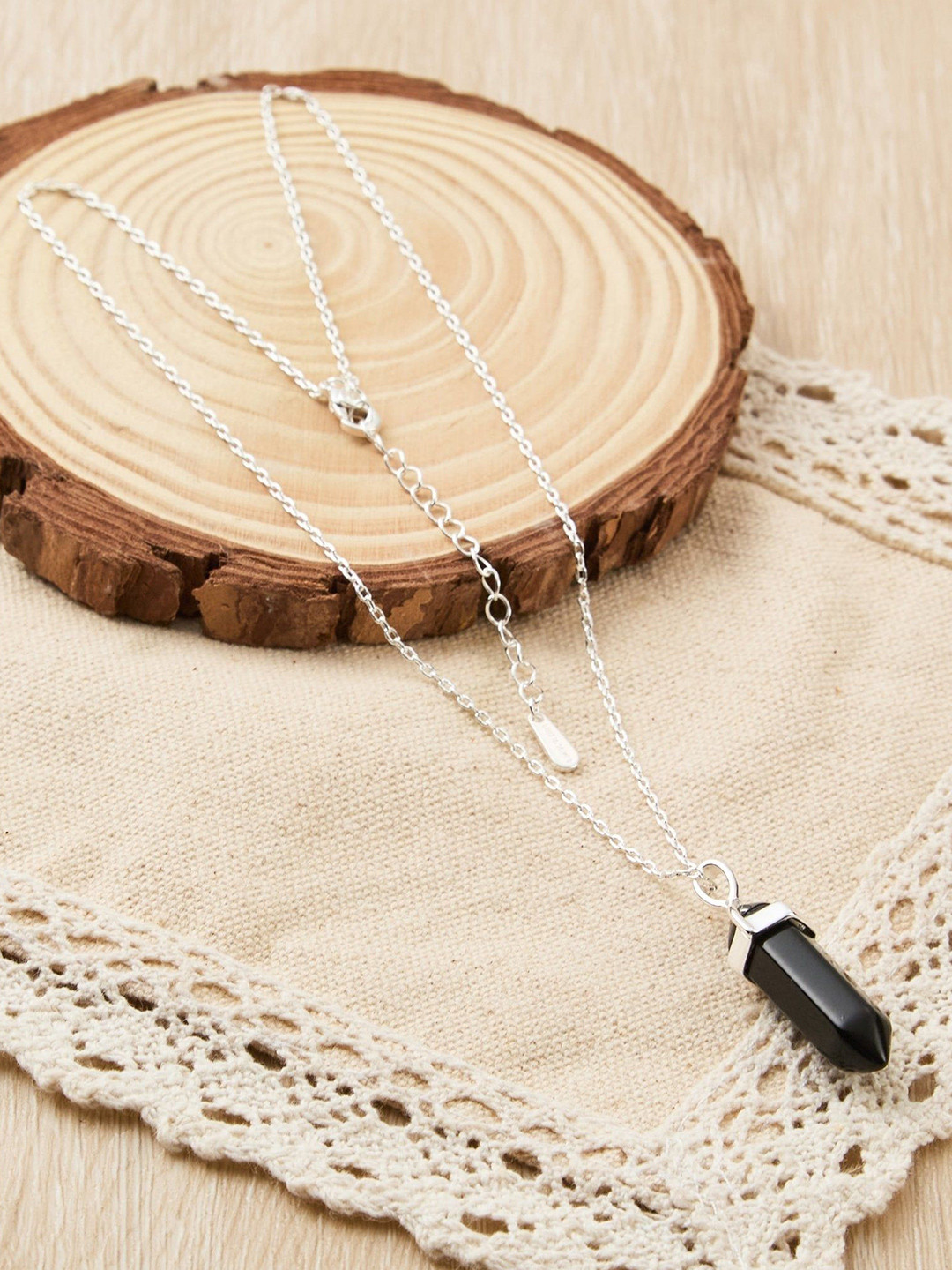 AGARWALPRODUCT Mens Stainless Steel  Contemporary Shaped Charm Pendant With Chain