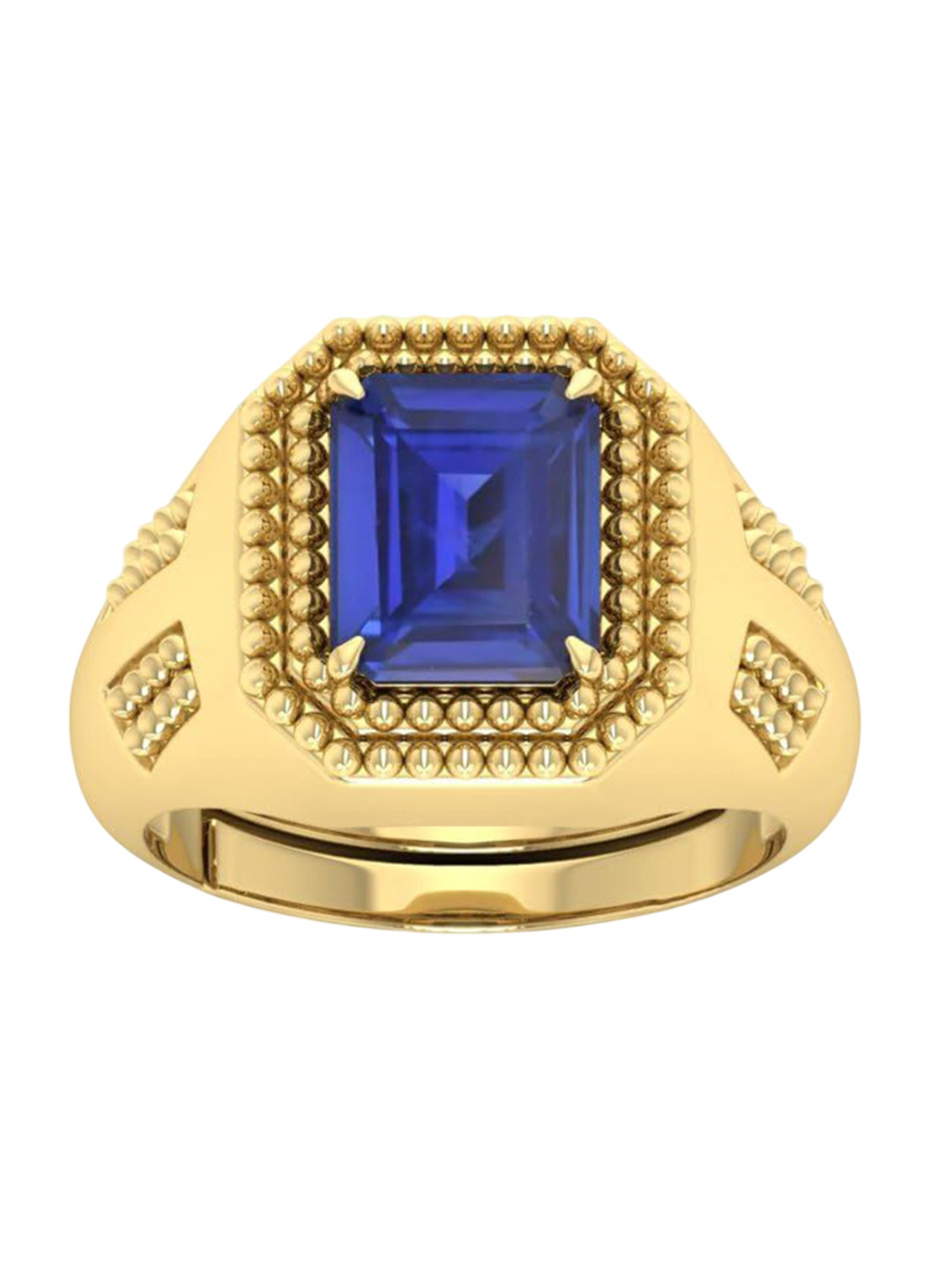 RRVGEM Brass Blue Sapphire Unheated Untreated Ring