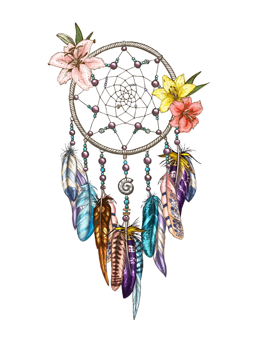 Decor Villa Multicolor Dream Catcher Wall Sticker