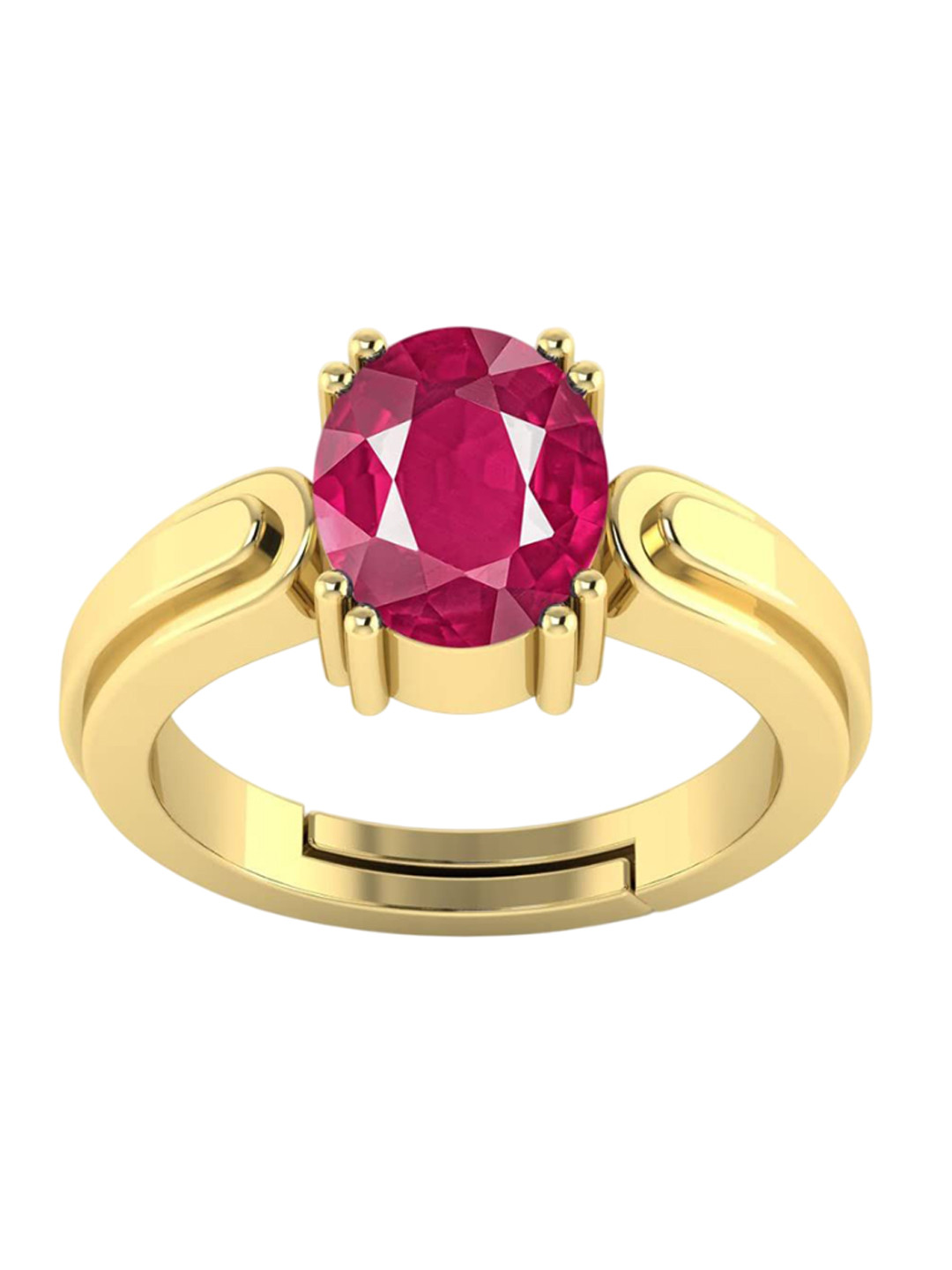 RRVGEM 11.25 Ratti manik Adjustable Gold Ring