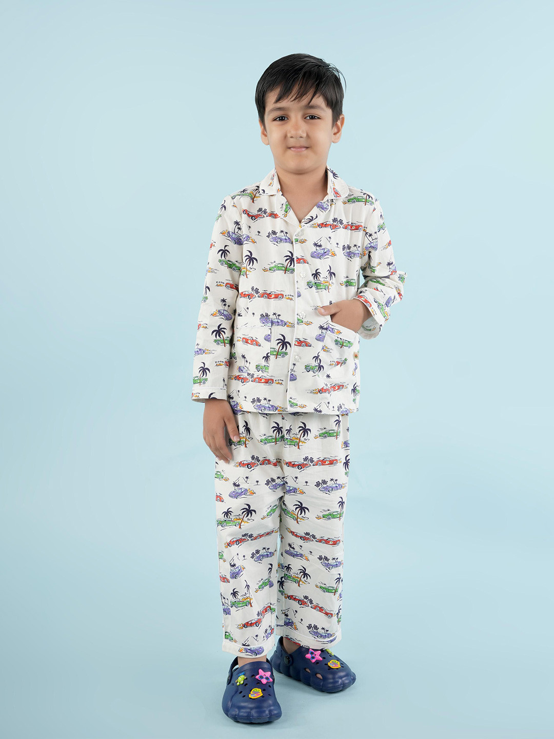 Nature Nook Kids Boys Graphic Printed Shirt Pyjamas Night suit