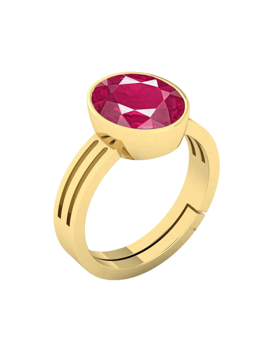 RRVGEM Ruby 13.00 KT Adjustable Gold Loose Gemstone Ring