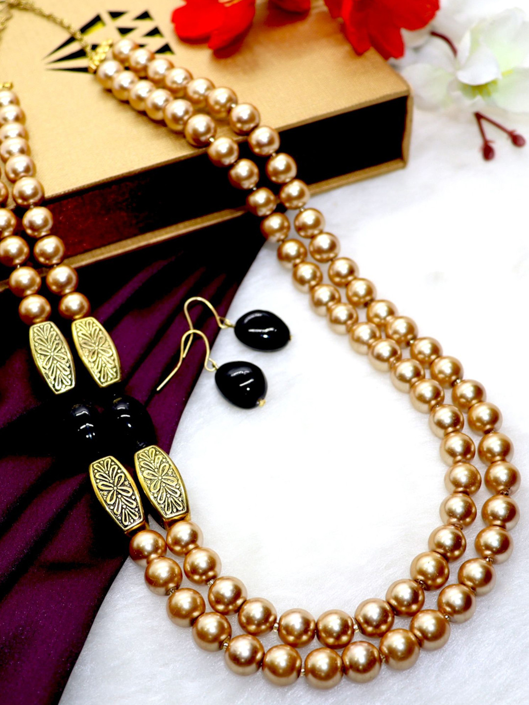 JN HANDICRAFT Beaded Studded Jewellery Set