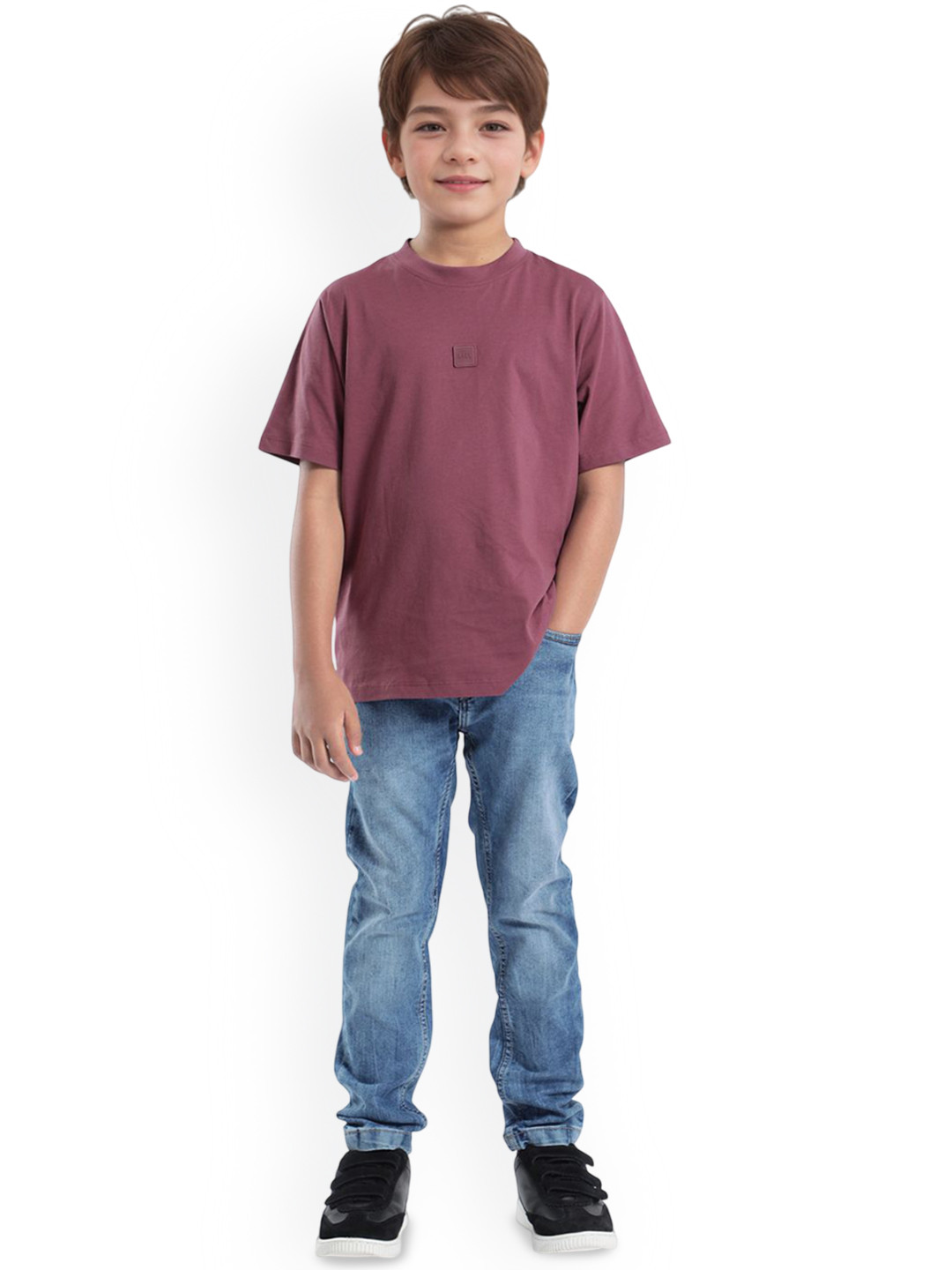 RARE ONES Boys Sira Slim Fit Mid-Rise Heavy Fade Jeans