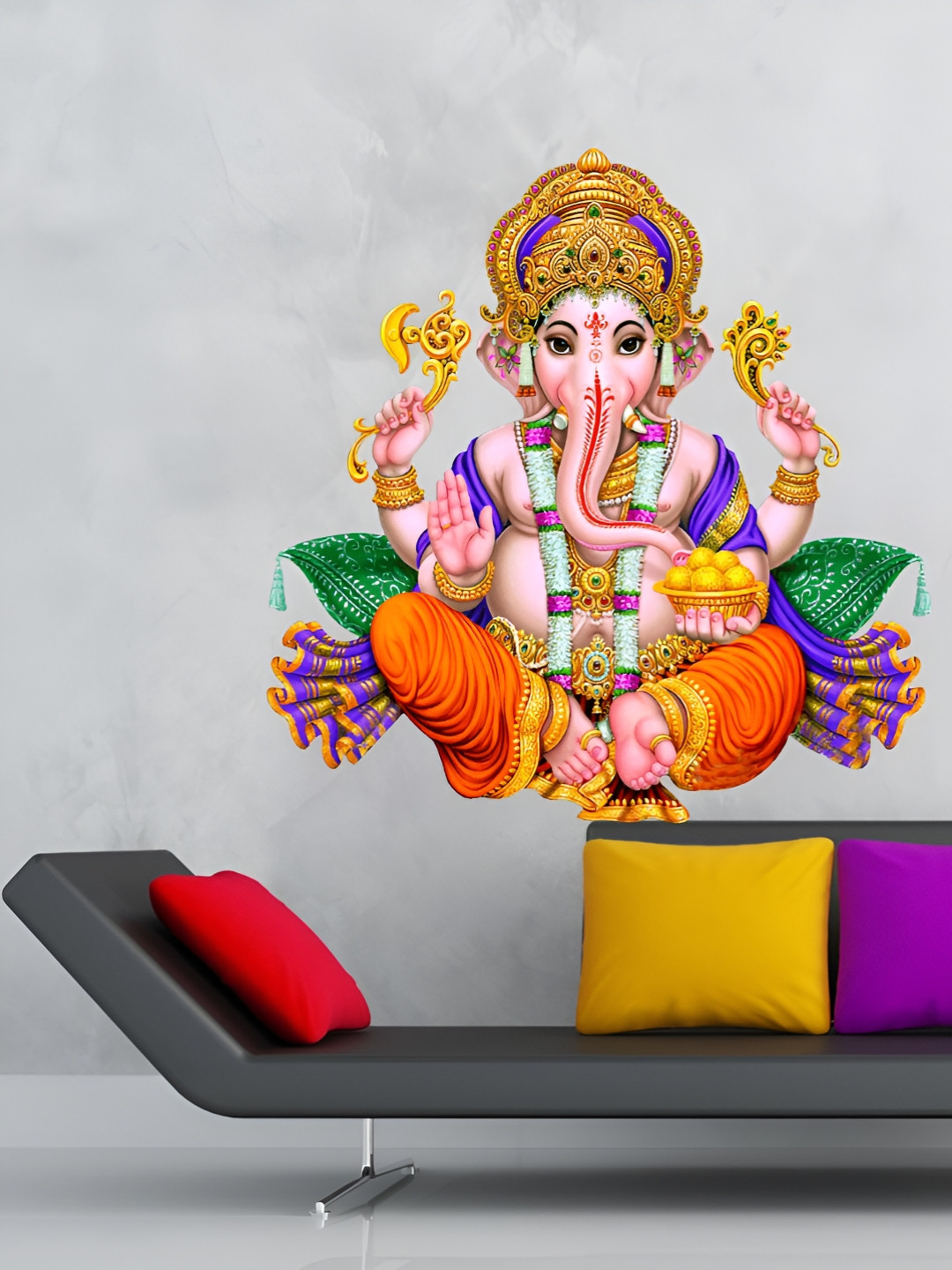 Decor Villa Multicolor Ganeshji Wall Sticker