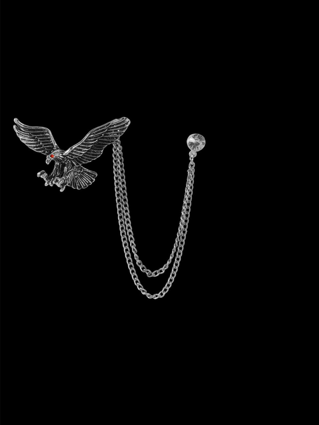 Curren Silver-Plated Flying Eagle Brooch