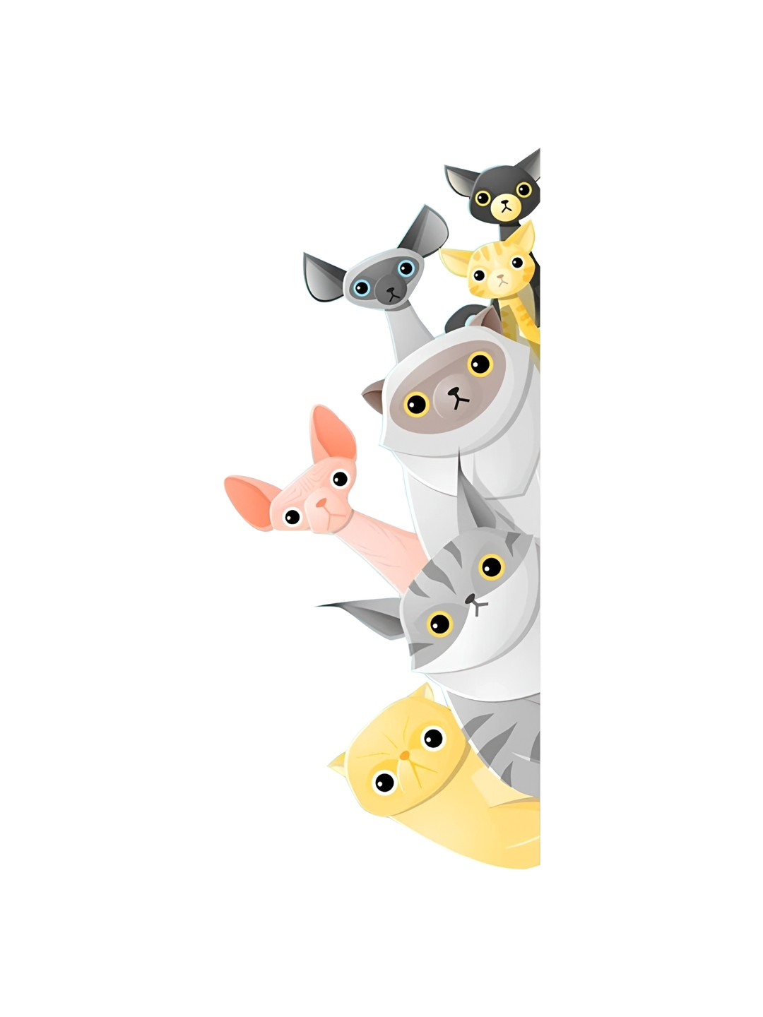 Decor Villa Multicolor Persian Cats  Wall Sticker