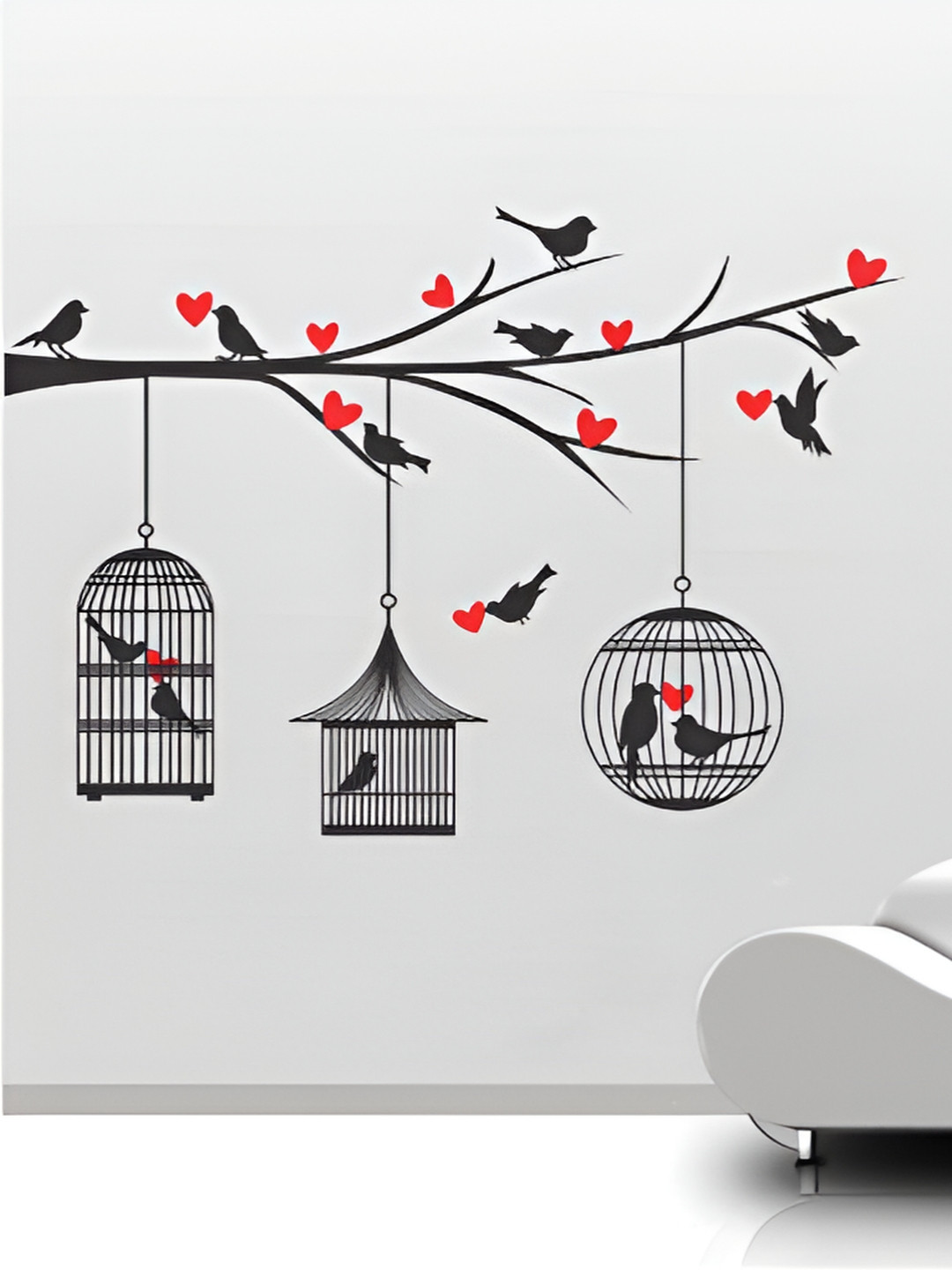 Decor Villa Multicolor Combo of panda and tree Wall Sticker