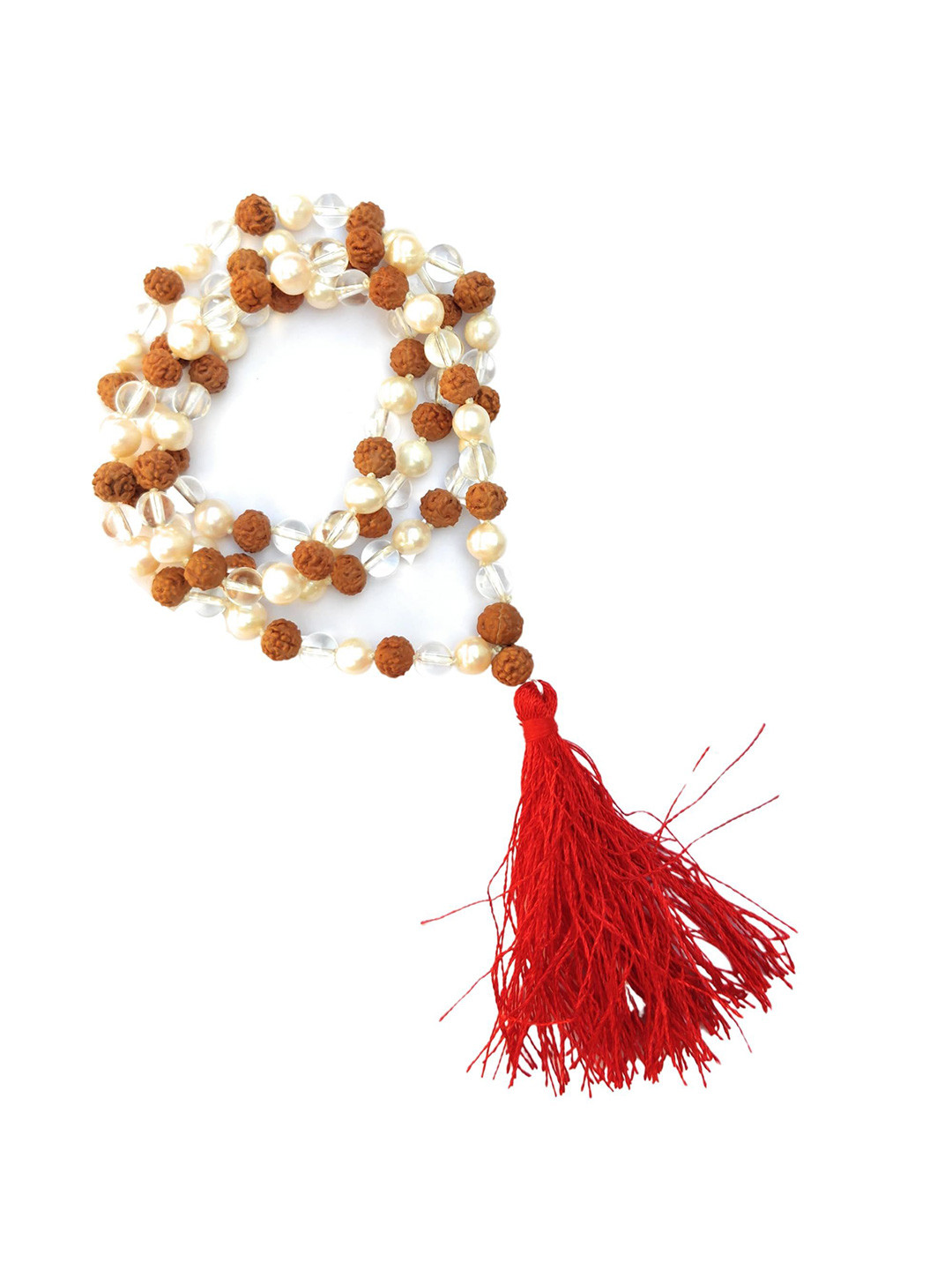 Apnisanskriti Unisex Rudraksha & Sphatik & Pearl Mala