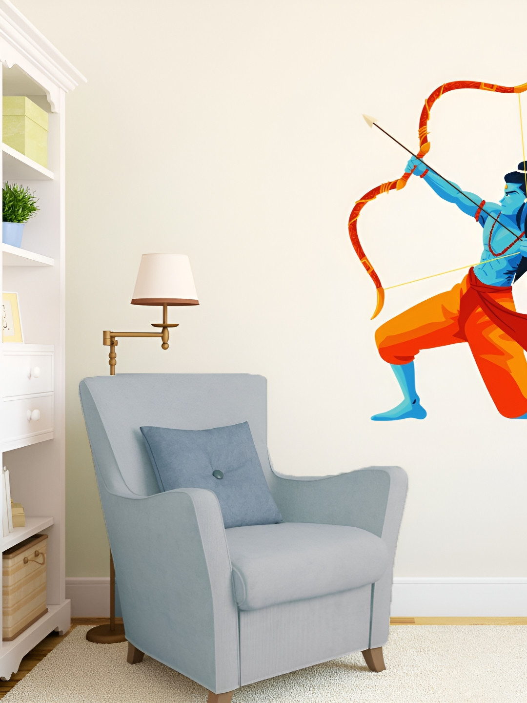 Decor Villa Multicolor Lord Ram Wall Sticker