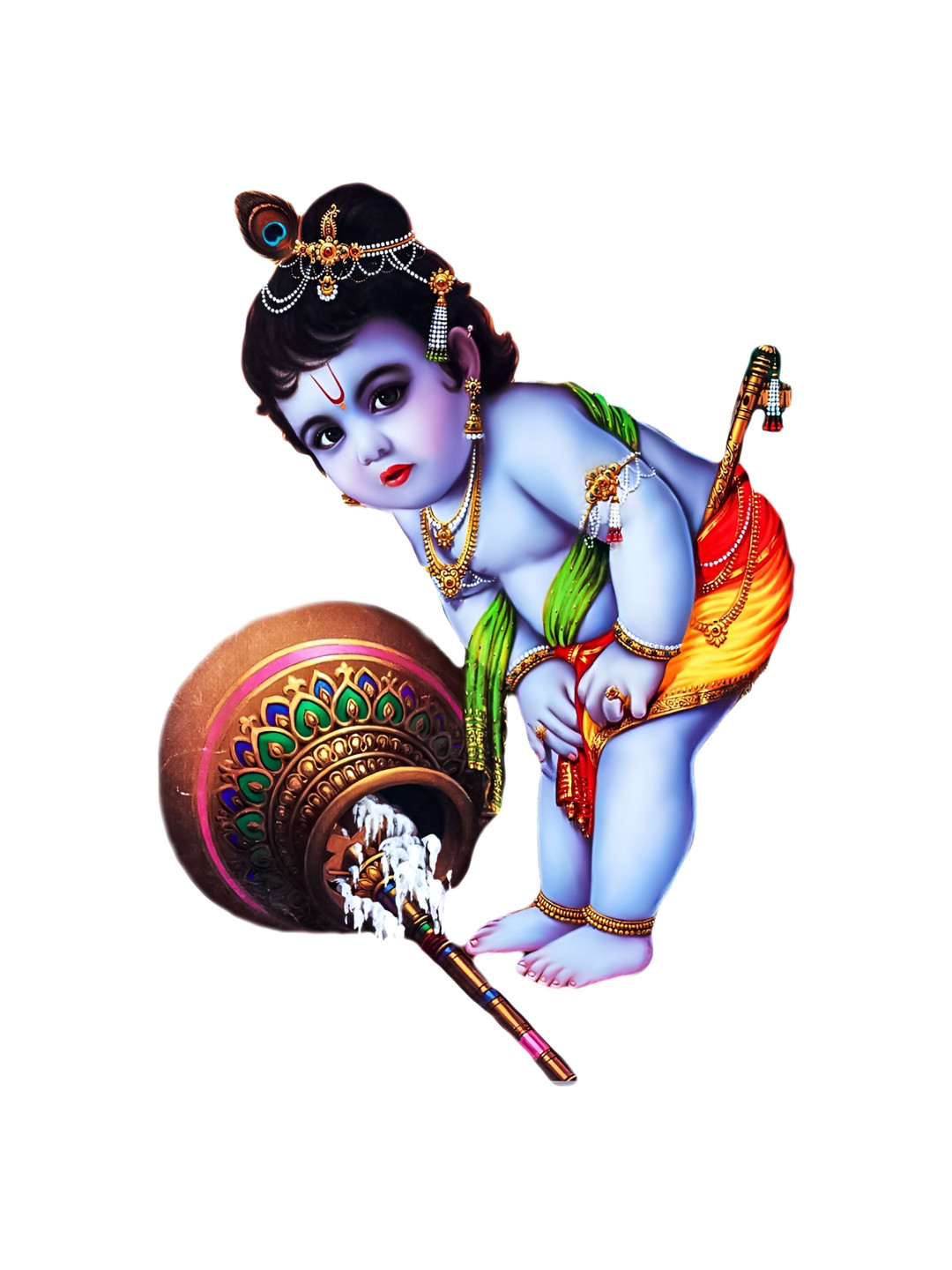 Decor Villa Multicolour Bal Krishna Wall Sticker