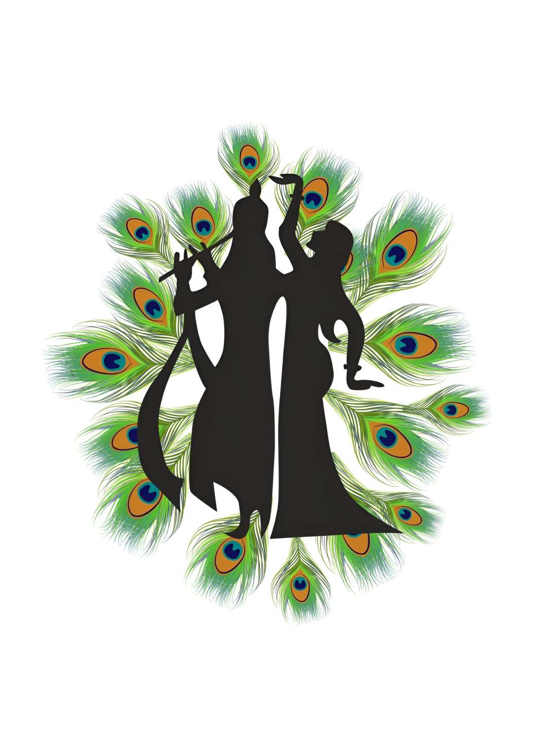 Decor Villa Multicolor Radha Krishna  Wall Sticker
