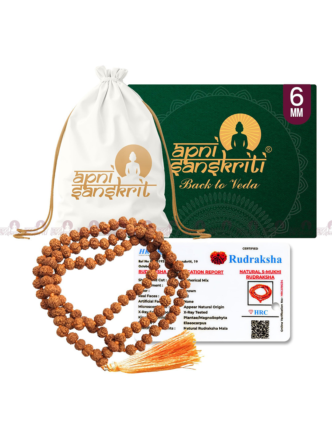 Apnisanskriti Unisex 5-Face Nepali Rudraksha Mala