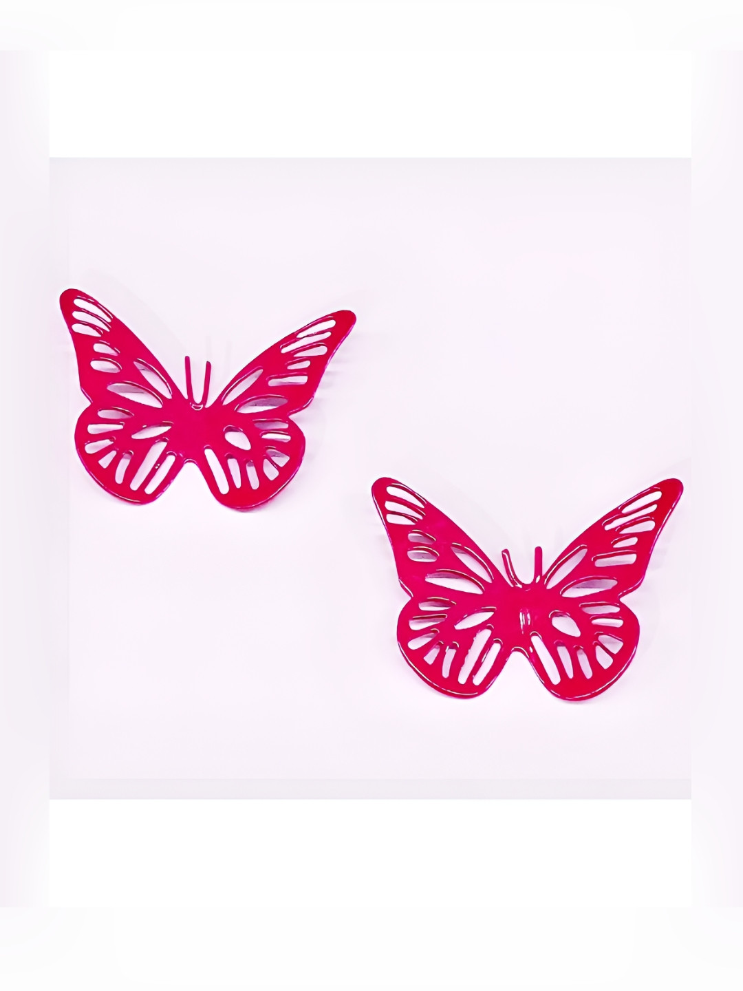 Living With Elan 2-Pcs Pink Textured Butterfly FridgeMagnets
