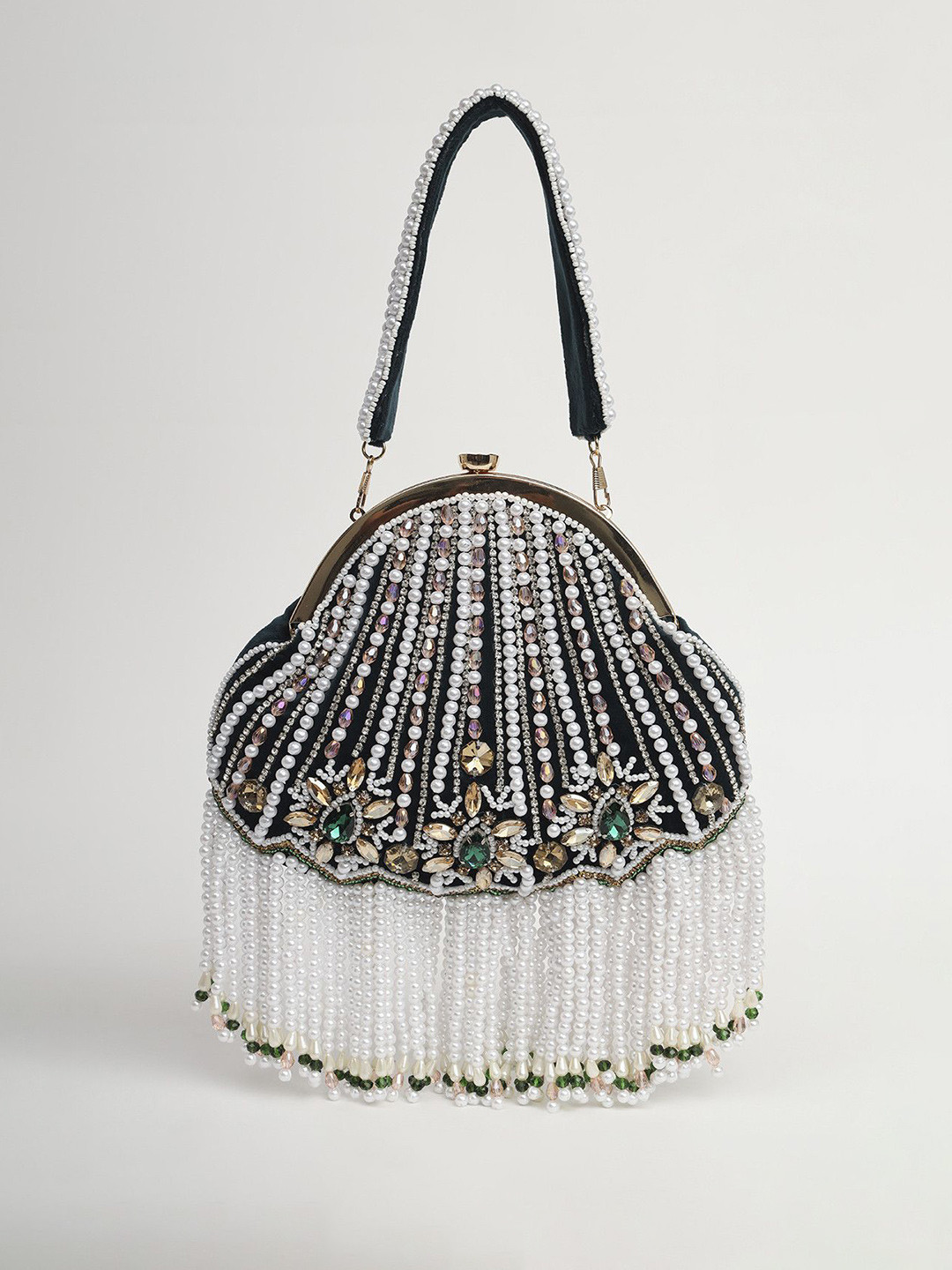 QAIDA FASHION Half Moon Handheld Bag With Fringed