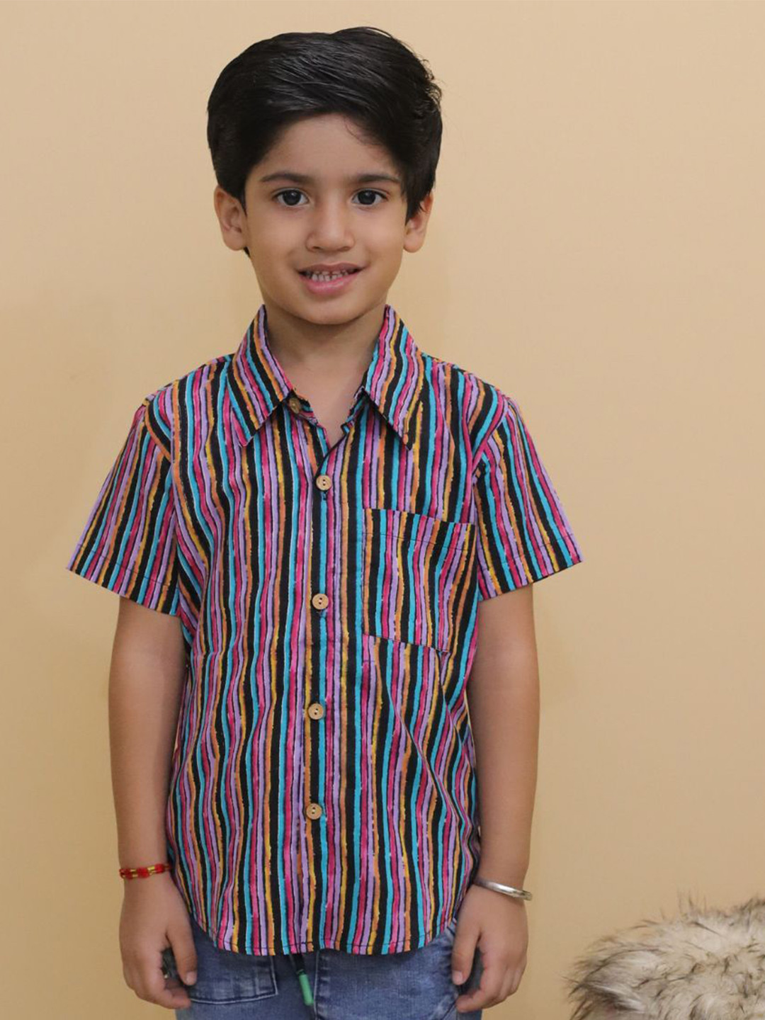 Vastrarth Boys 1 Horizontal Stripes Regular Casual Shirt