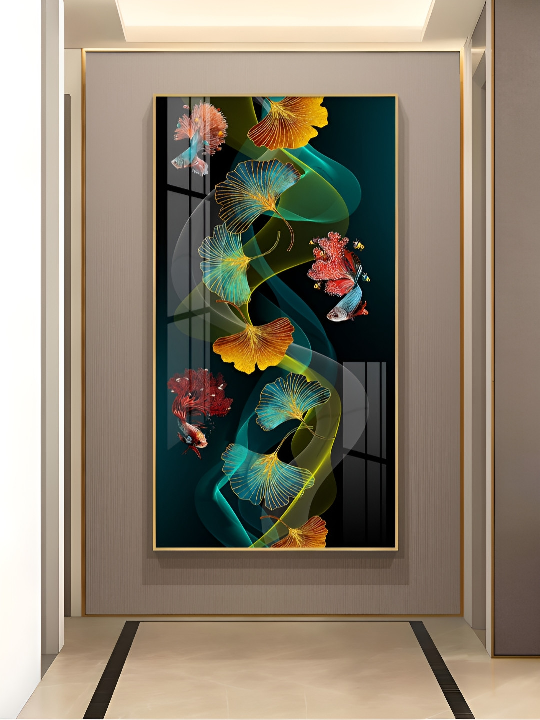 THE NEXT DECOR Deer in Tranquil Plastic Natural Elements Glossy Hall Wall Hangings-24In