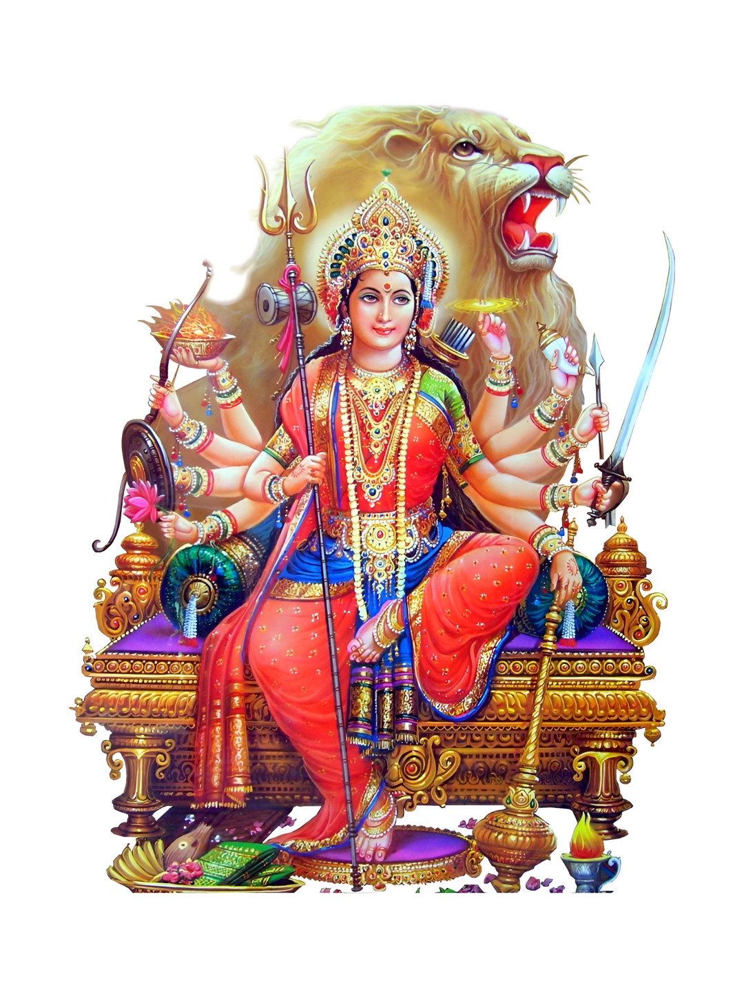 Decor Villa Multicolour Maa Durga Wall Sticker