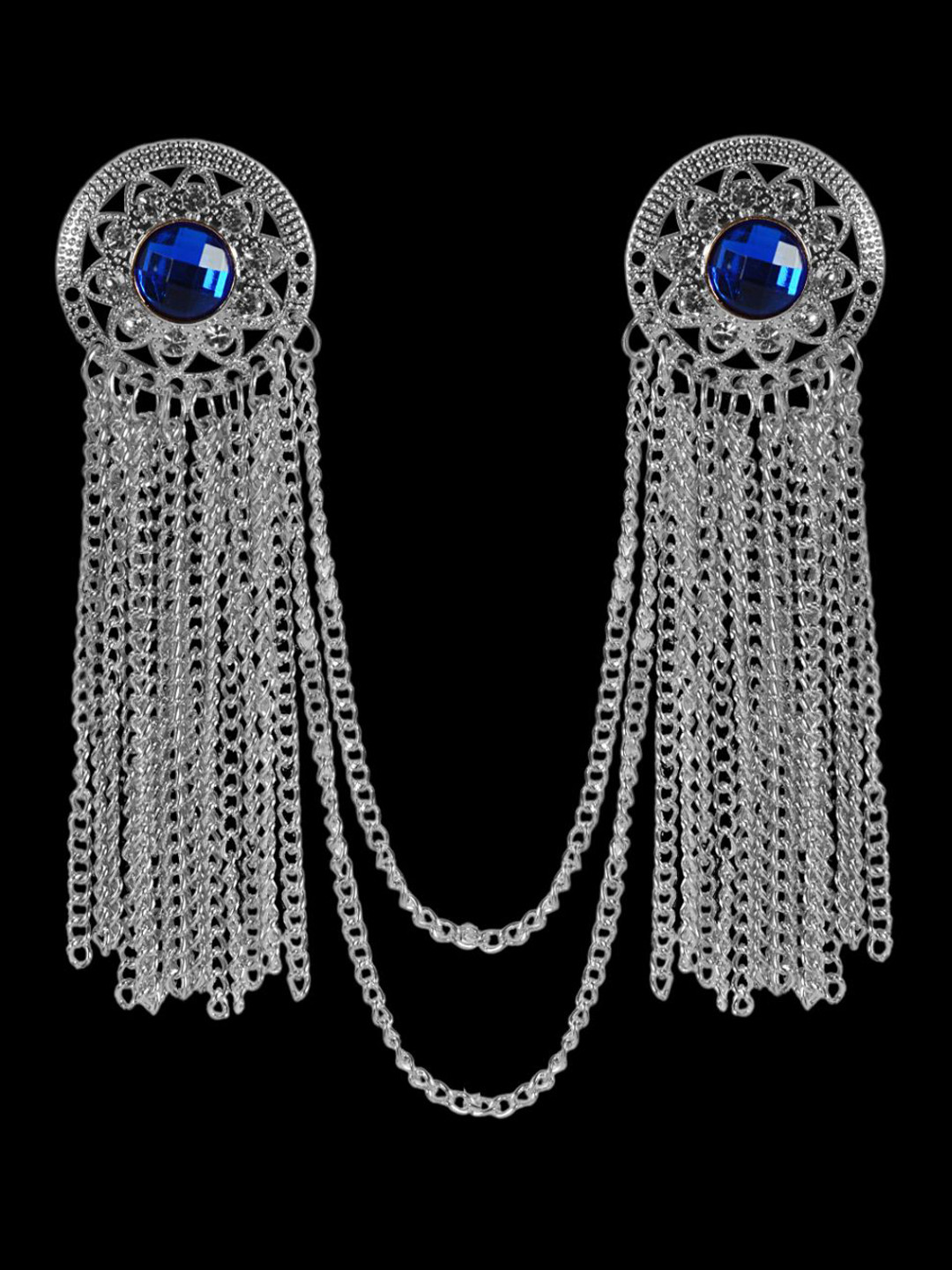 Curren Silver-Plated Hanging Chain Brooch