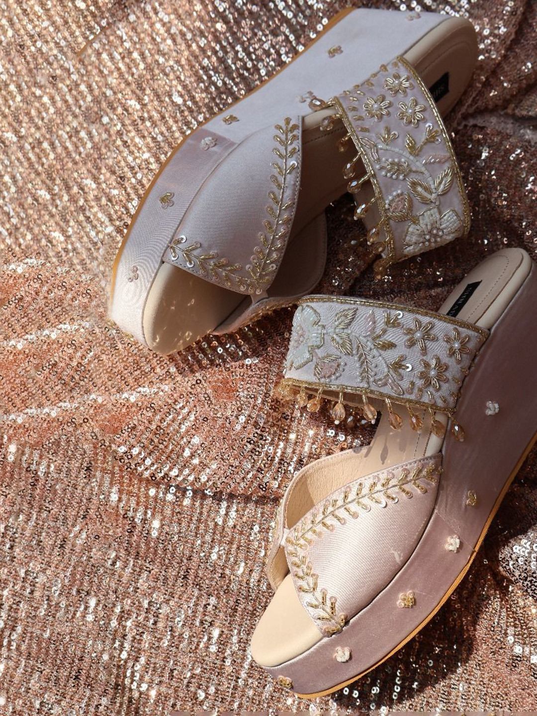 Shradha Hedau Footwear Women Embellished Wedge Peep Toes