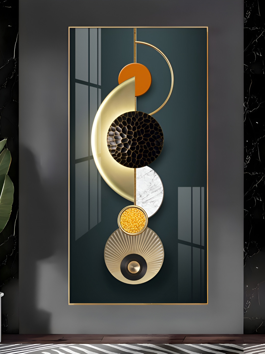 THE NEXT DECOR Hemicycle Design Plastic Glossy Hanging Hall Wall Hangings-24In