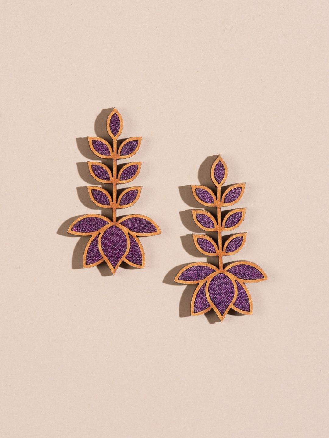 WHE Lotus Shaped Drop Earrings