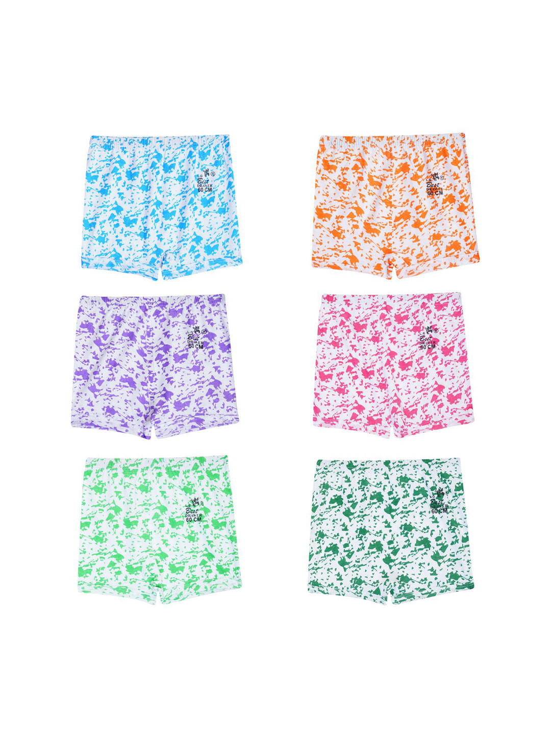 YELLOWDELIGHT Infant Boys Pack of 6 Printed Cotton Boyshort Briefs YD 805 Naya (b) White d