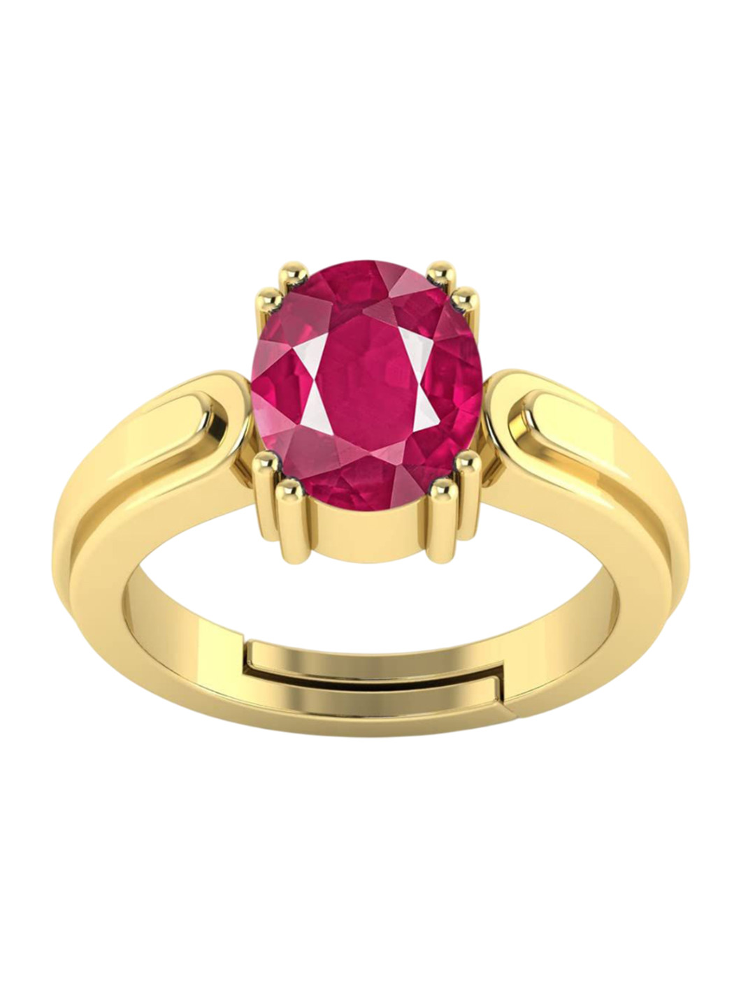 RRVGEM 7.25 Ruby 7.00 Ratti Quality Manik Adjustable Gold Ring