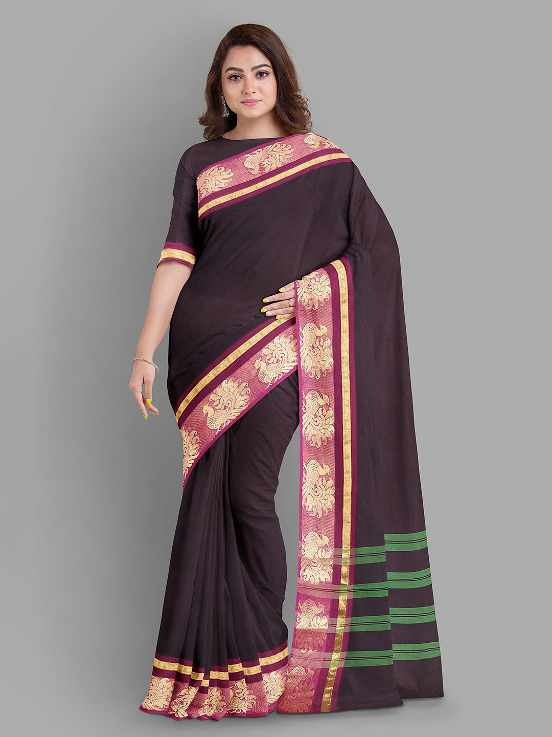 The Chennai Silks Zari Pure Cotton Kovai Saree