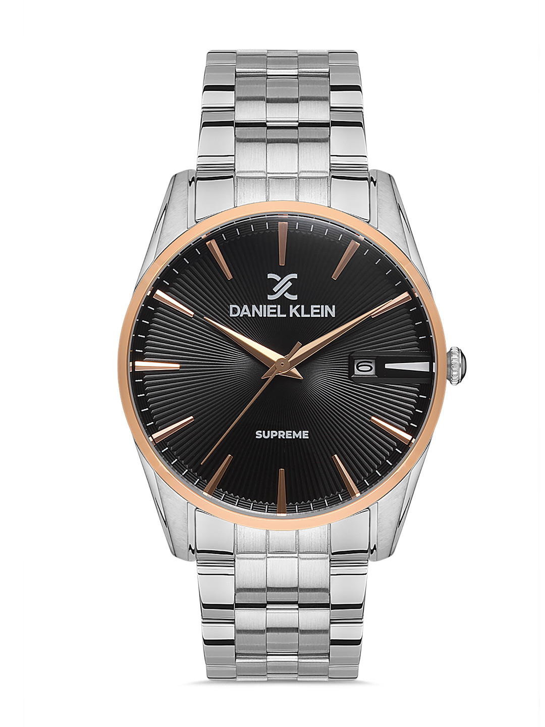 Daniel Klein Supreme Men Black Dial & Silver Toned Straps Analogue Watch DK.1.13322-5_OR