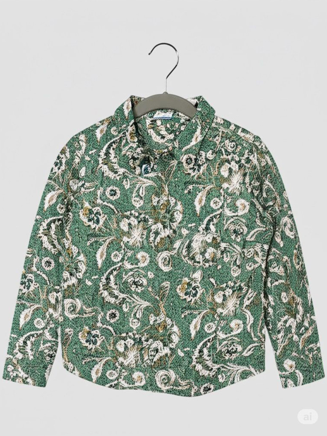 EARTHY TWEENS Boys Modern Floral Printed Cotton Shirt