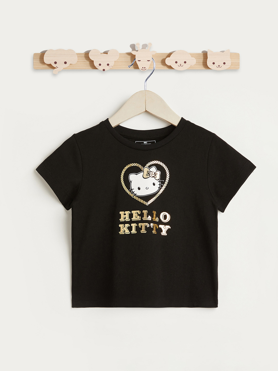 Juniors by Babyshop Girls Hello Kitty Printed Raw Edge T-shirt