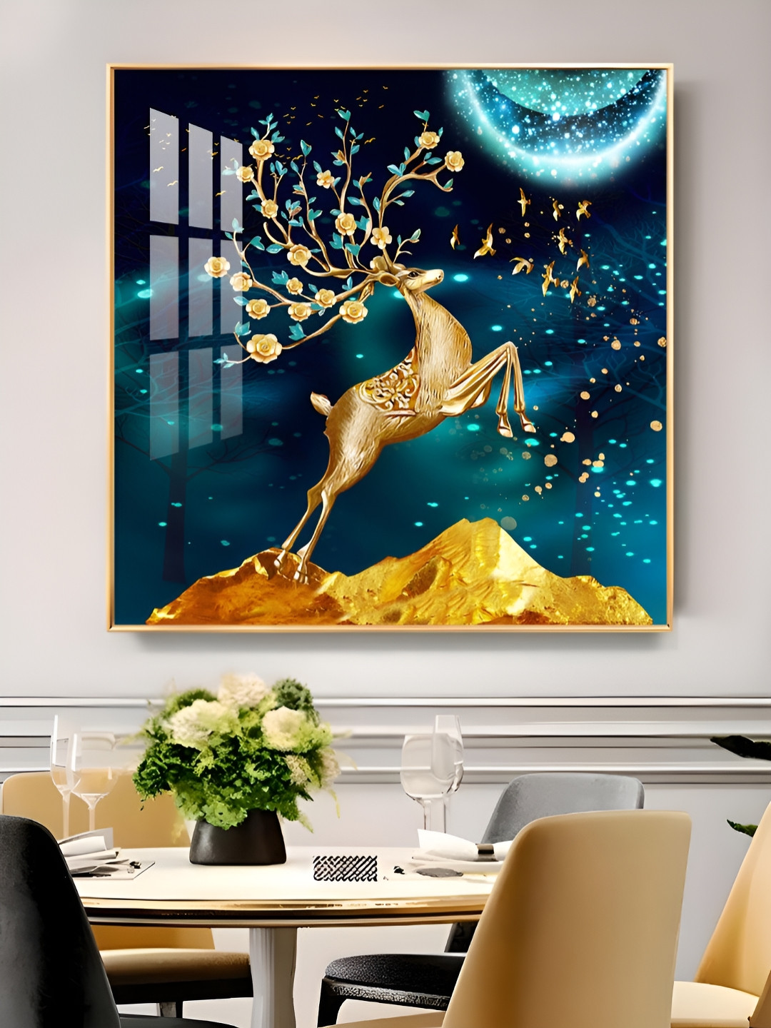 THE NEXT DECOR Antlered Beauty Plastic Natural Elements Glossy Hall Wall Hangings-18In