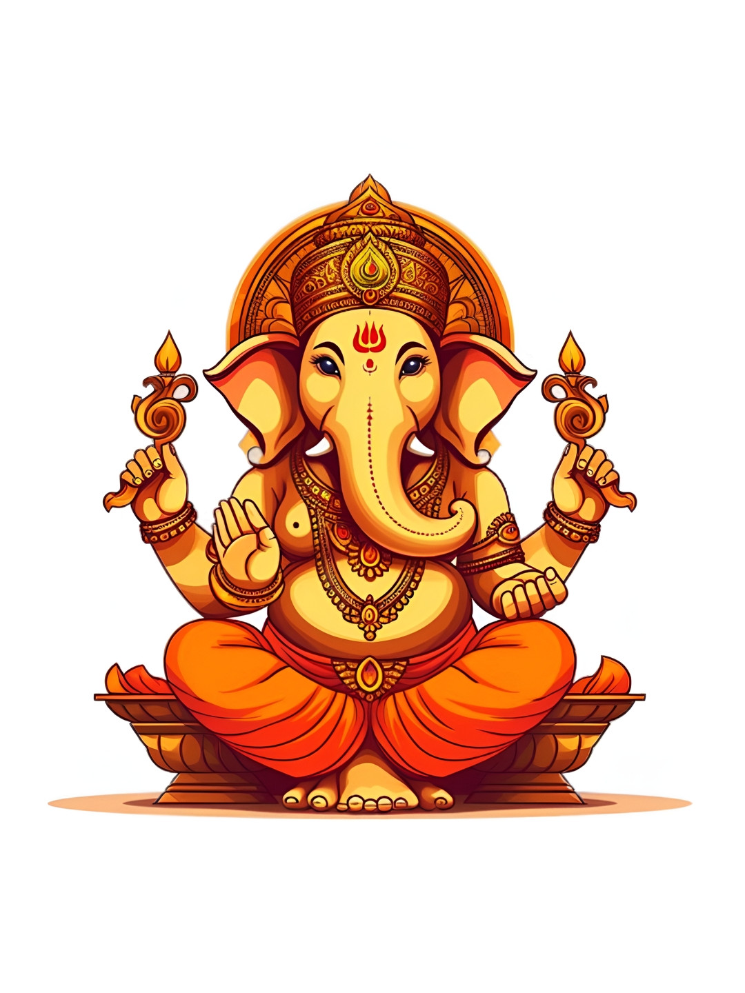 Decor Villa Multicolor Ganpati Wall Sticker