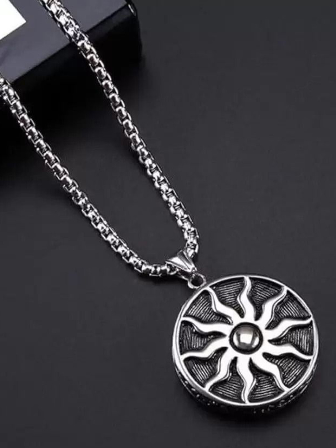 AGARWALPRODUCT Men Stainless Steel Sun Retro Pendant With Chain