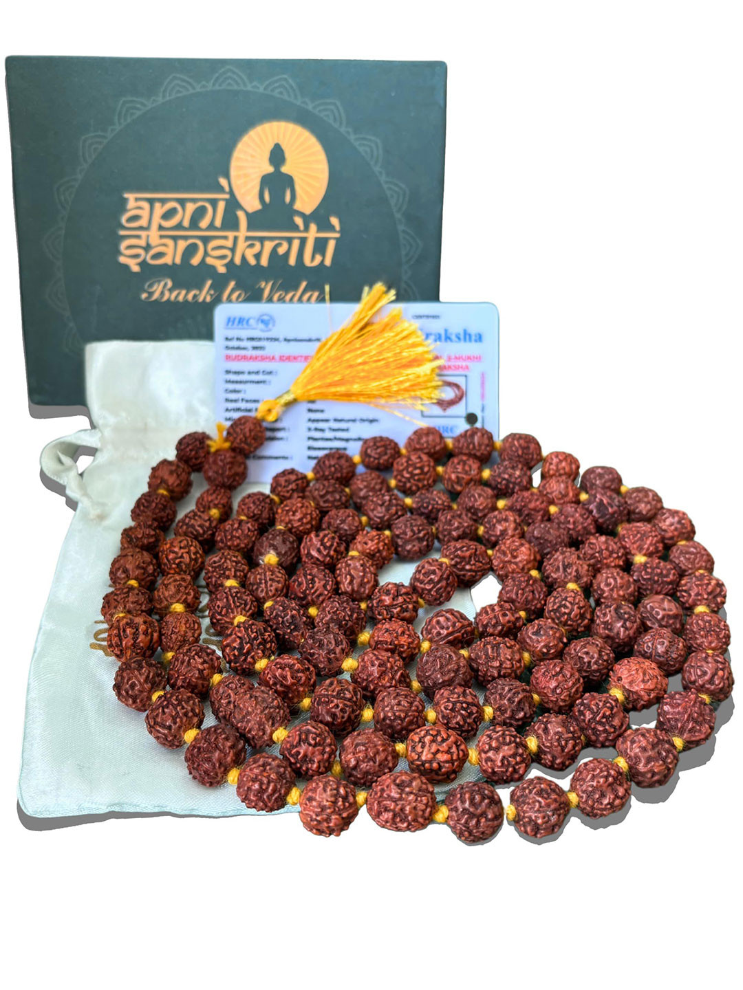 Apnisanskriti Unisex 5-Face Rudraksha Mala