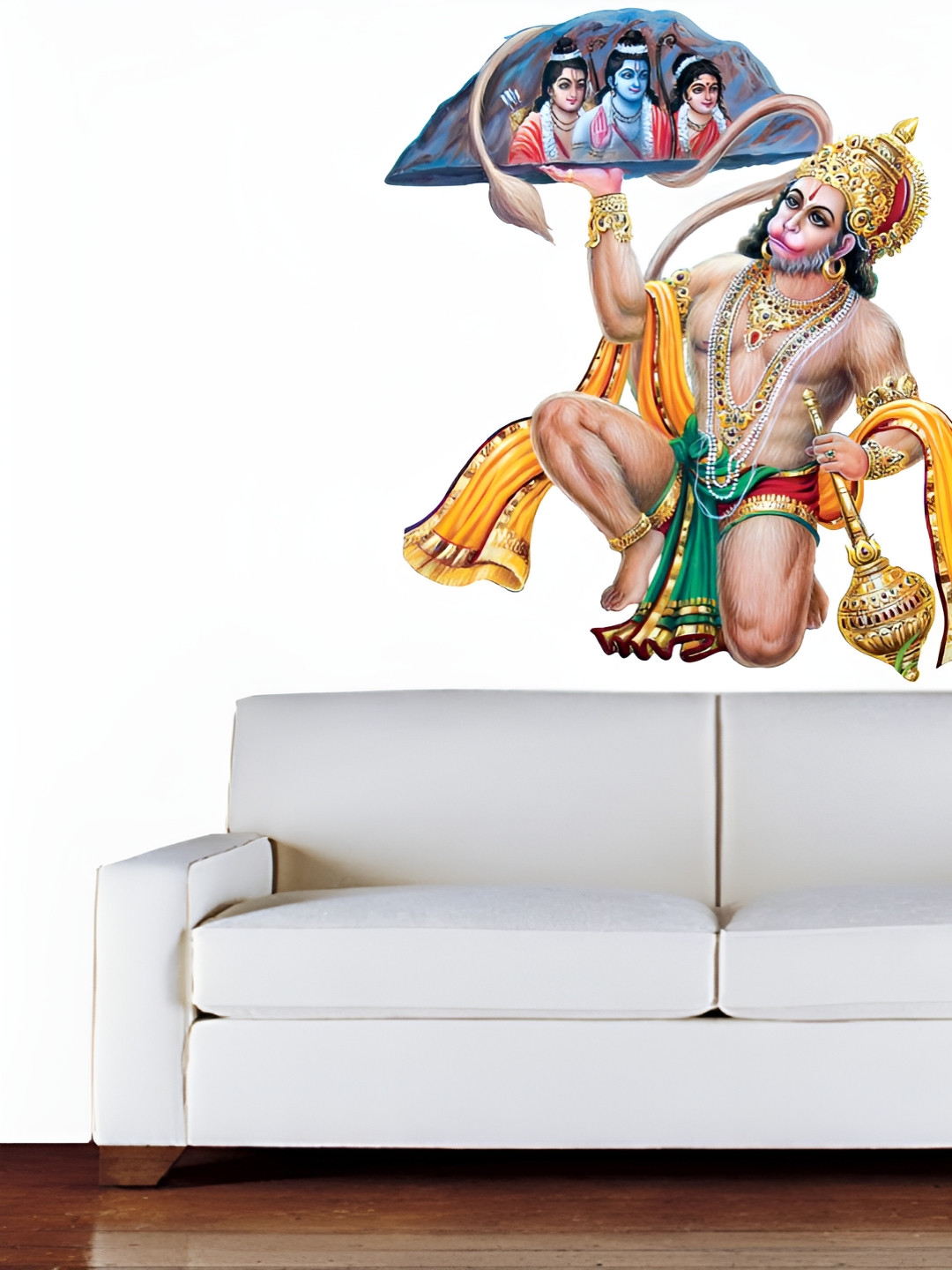 Decor Villa Multicolor Hanumanji Wall Sticker