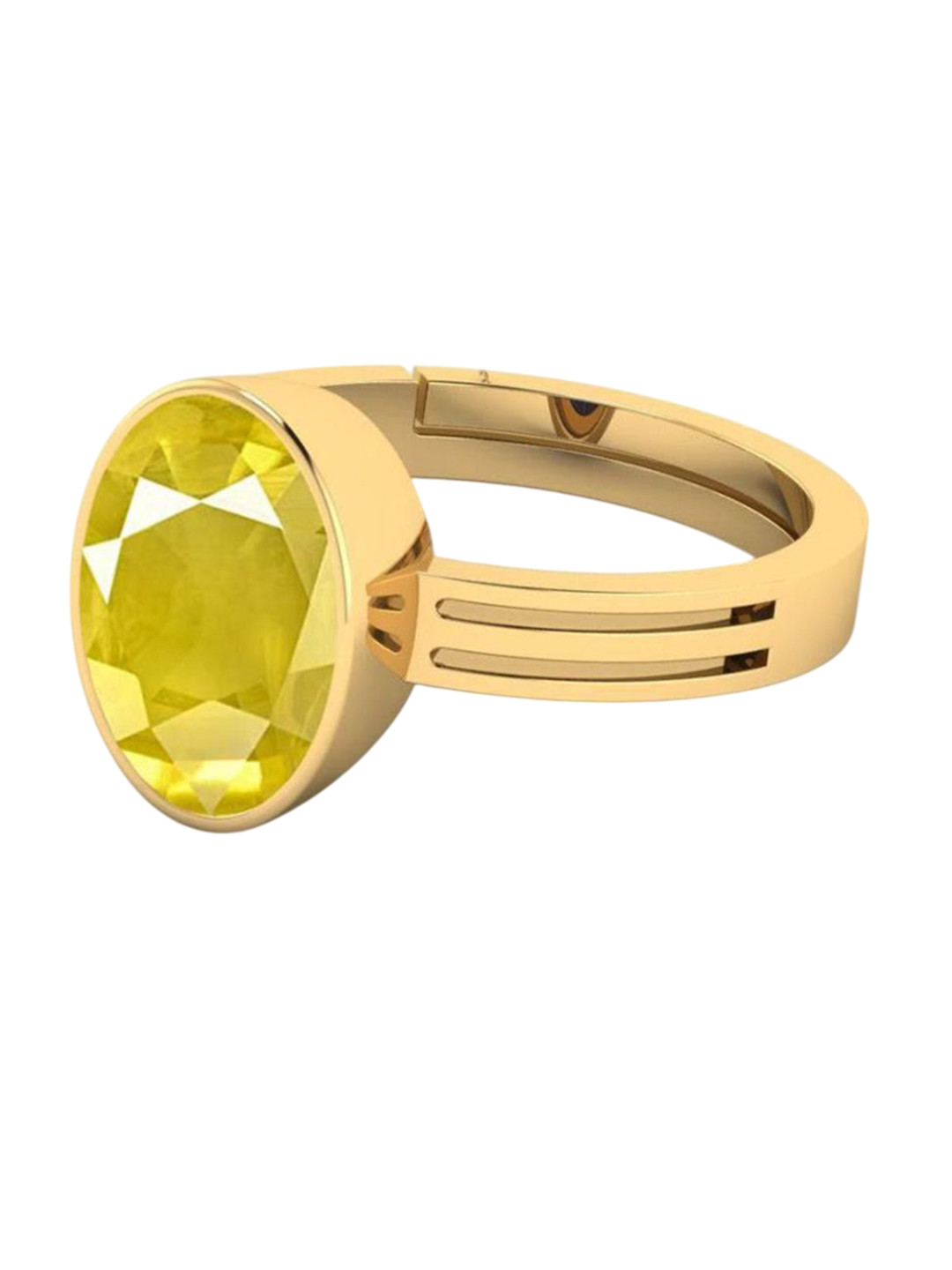 Yellow 10.00 KT 11.25 KT Sapphire Brass Plated Ring