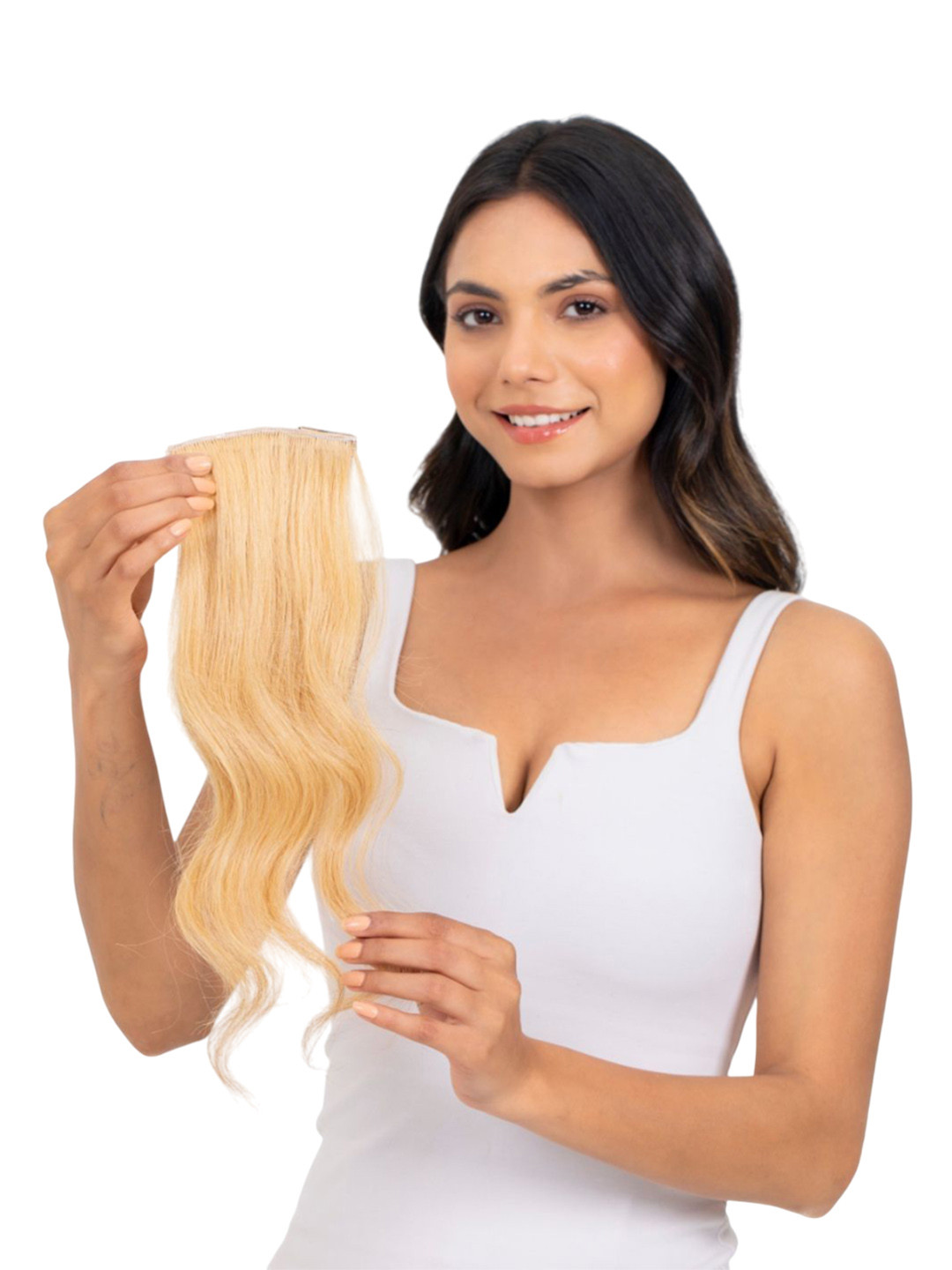 HAIRJOY Set Of 2 Dirty Blonde Clip Side Patches Instant Volume 24 Inches