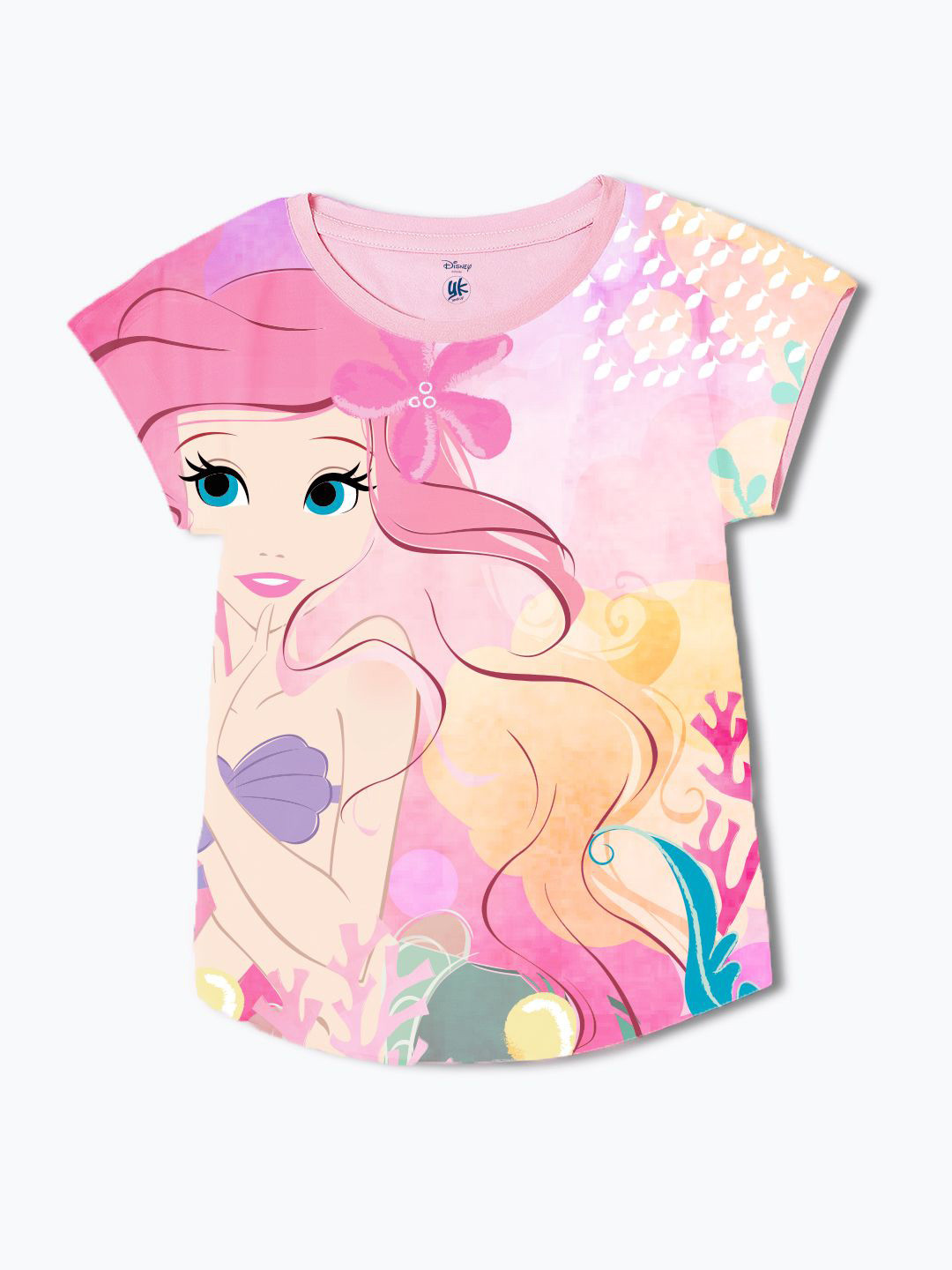 YK Disney Girls Graphic Printed A-Line Regular Top