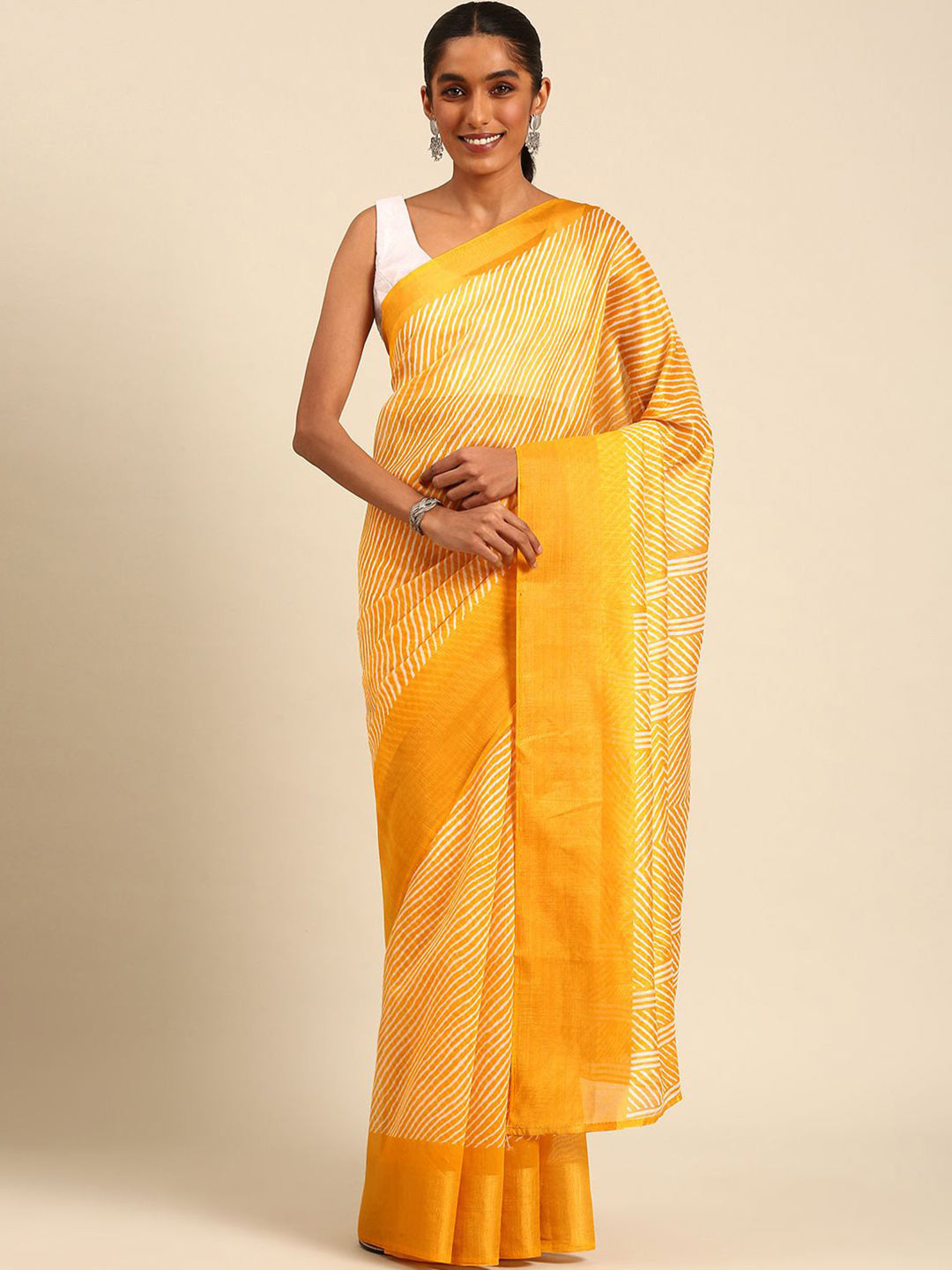 HERE&NOW Leheriya Bandhani Saree
