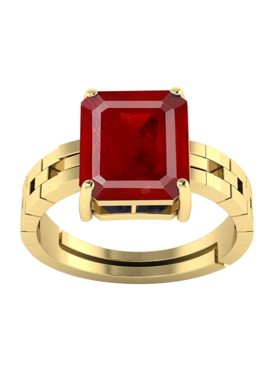 RRVGEM 5.25 Ratti 5.00 KT Manik Panchdhatu Adjustable Ring