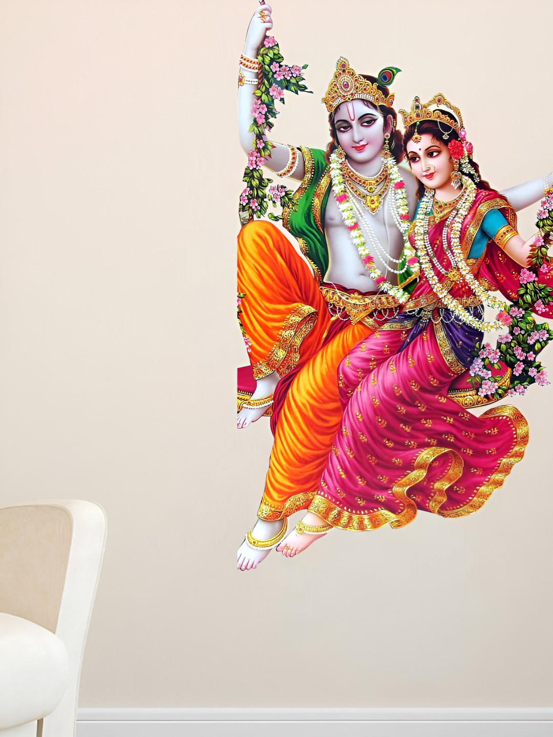 Decor Villa Multicolor Radha Krishna Wall Sticker