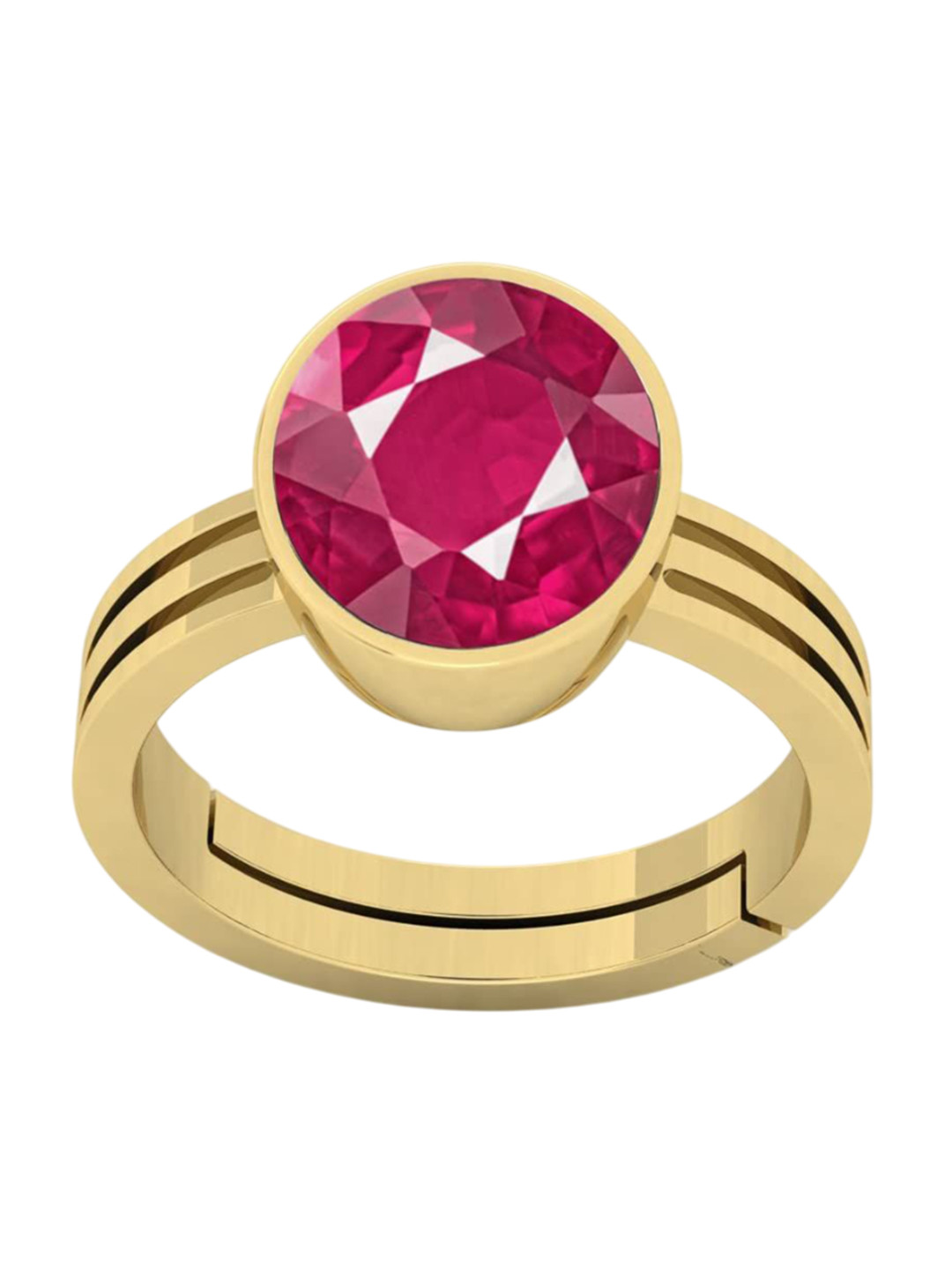 RRVGEM 11.25 Ratti A+ Quality Ruby Adjustable Gold Ring