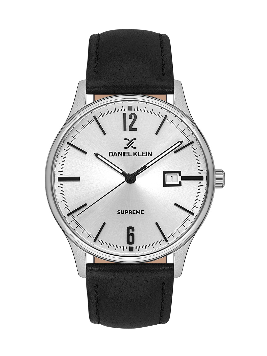 Daniel Klein Supreme Men Silver-Toned Dial & Black Strap Analogue Watch DK 1 13287-1_OR