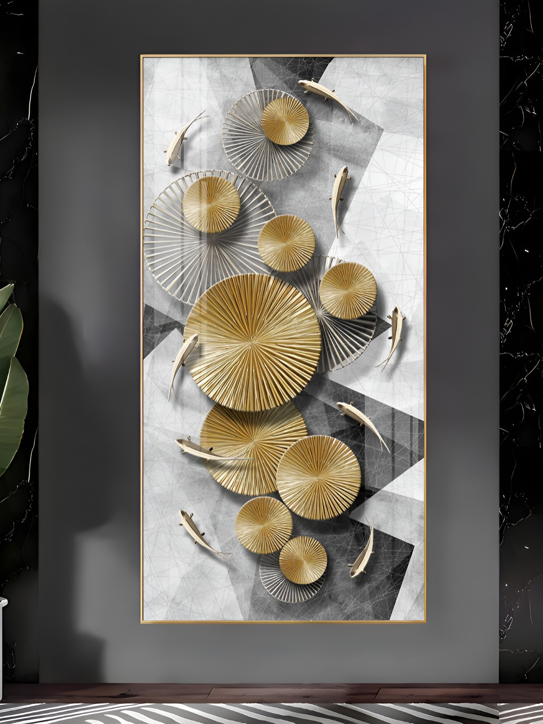 THE NEXT DECOR Opulent Whispers Plastic Natural Elements Glossy Hall Wall Hangings-24In