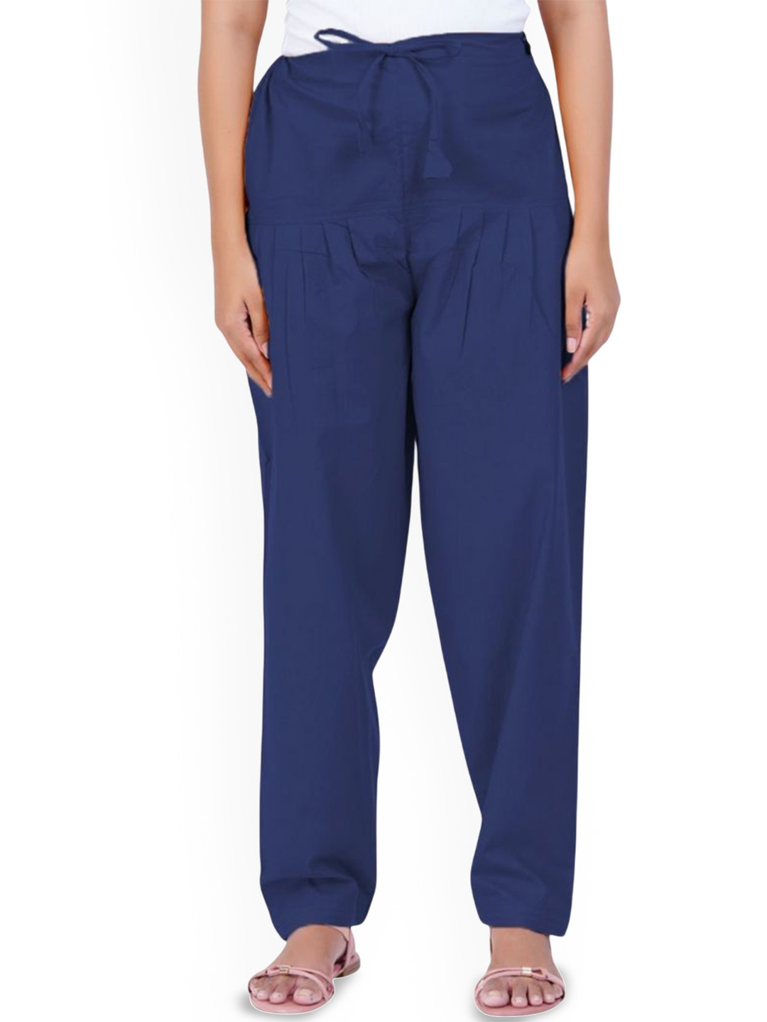 Happy Bunny Women Solid Loose Fit High-Rise Cotton Salwar