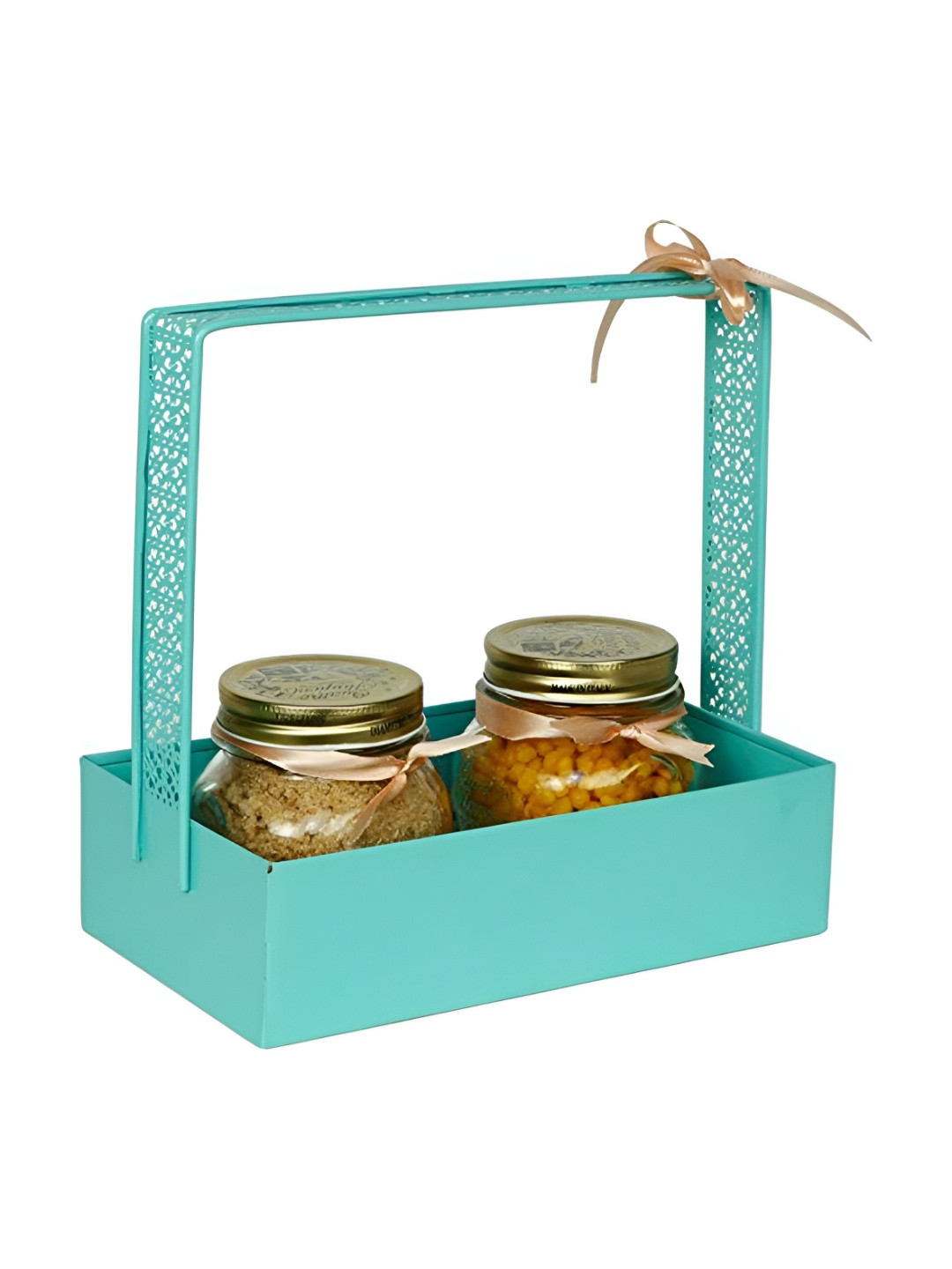 Living With Elan Sea Green Stainless Steel Storage Basket