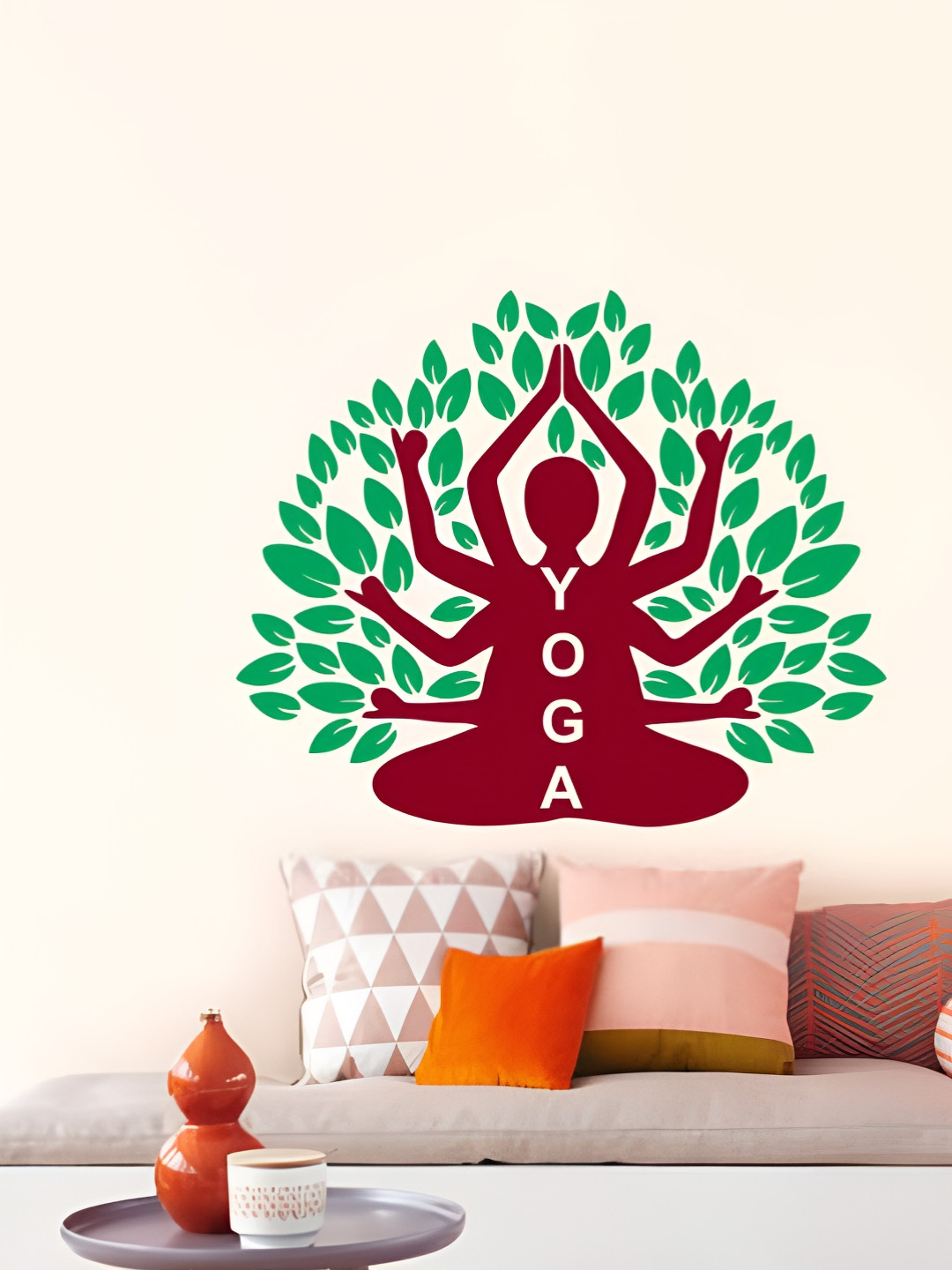 Decor Villa Multicolor Yoga Tree Wall Sticker